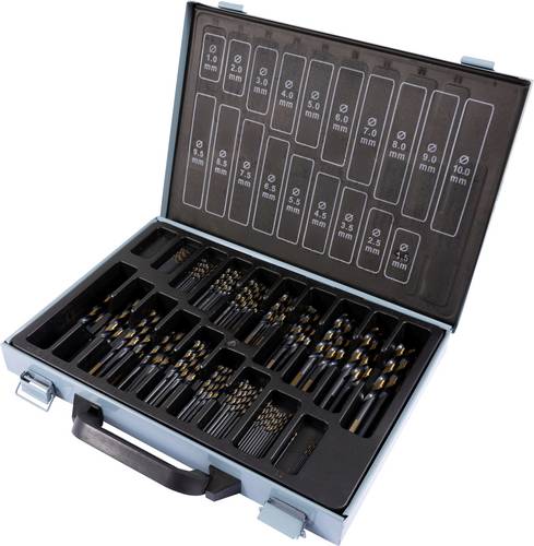 FRITZFURT 3111-1170 HSS-G Metall-Spiralbohrer-Set 170teilig 1.0 mm, 1.5 mm, 2.0 mm, 2.5 mm, 3.0 mm