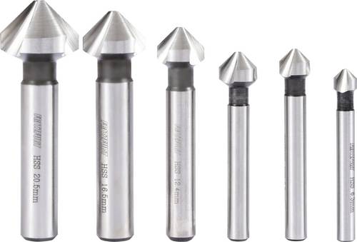 FRITZFURT 3201-3206 Kegelsenker-Set 6teilig 6.3 mm, 8.3 mm, 10.4 mm, 12.4 mm, 16.5 mm, 20.5 mm HSS-