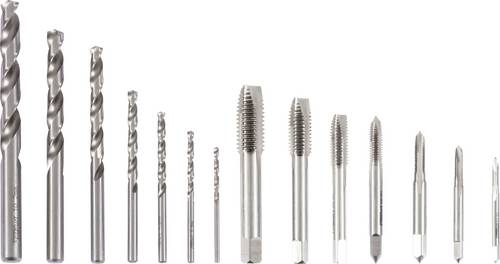 FRITZFURT 3701-6015 Maschinengewindebohrer-Set 15teilig 2.5 mm, 3.3 mm, 4.2 mm, 5 mm, 6.7 mm, 8.5 m