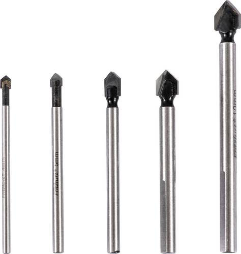FRITZFURT 1171-3105 Glas- und Fliesenbohrer-Set 5teilig 4 mm, 5 mm, 6 mm, 8 mm, 10 mm Gesamtlänge 1