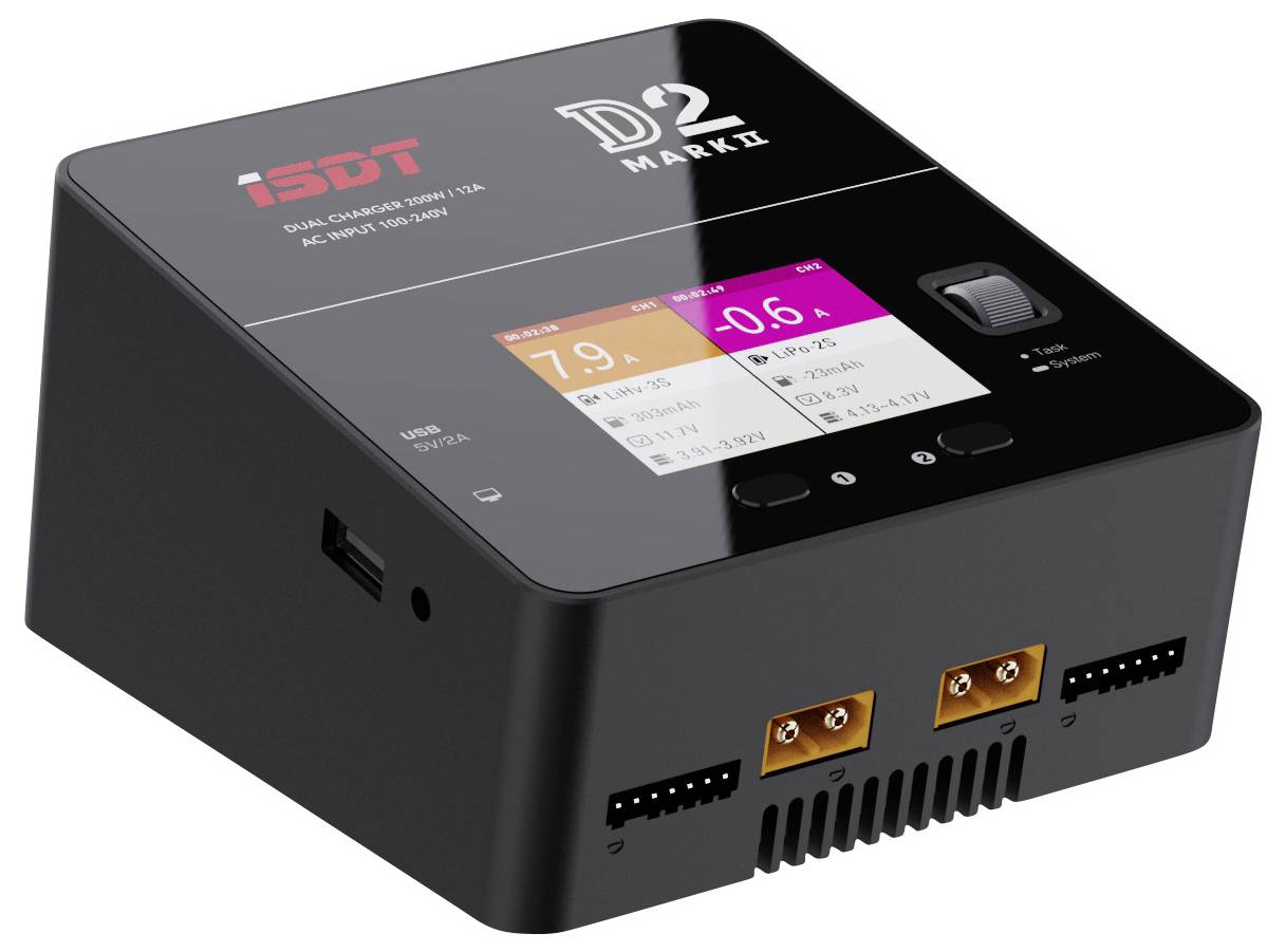 ISDT D-2 MARK2 Modellbau-Multifunktionsladegerät 12A LiPo, LiIon, LiFePO, LiHV, NiMH, NiCd, Blei
