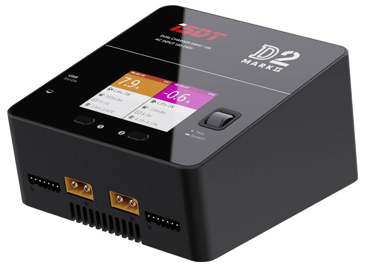 ISDT D-2 MARK2 Modellbau-Multifunktionsladegerät 12 A LiPo, LiIon, LiFePO, LiHV, NiMH, NiCd, Blei