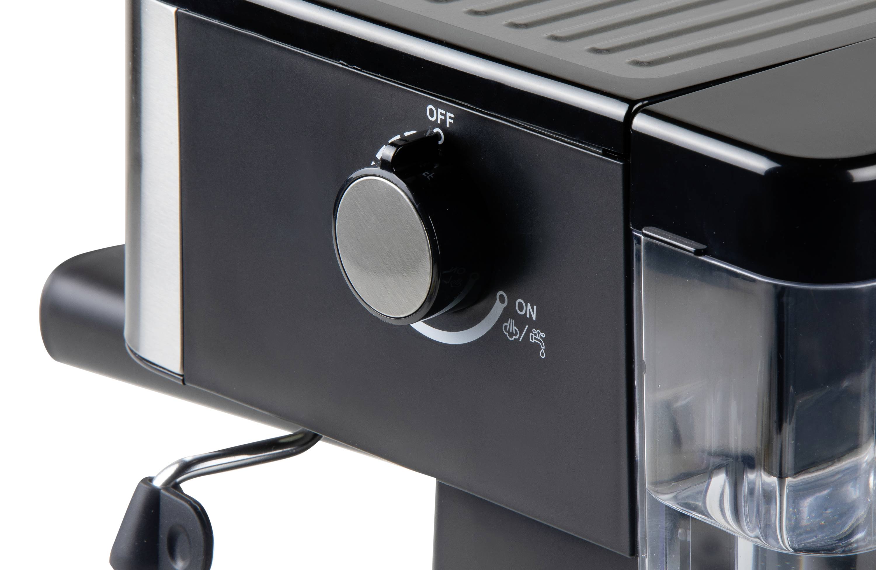 DOMO ESPRESSOMASCHINE MIT MANOMETER Espressomaschine Schwarz/Edelstahl 1350W