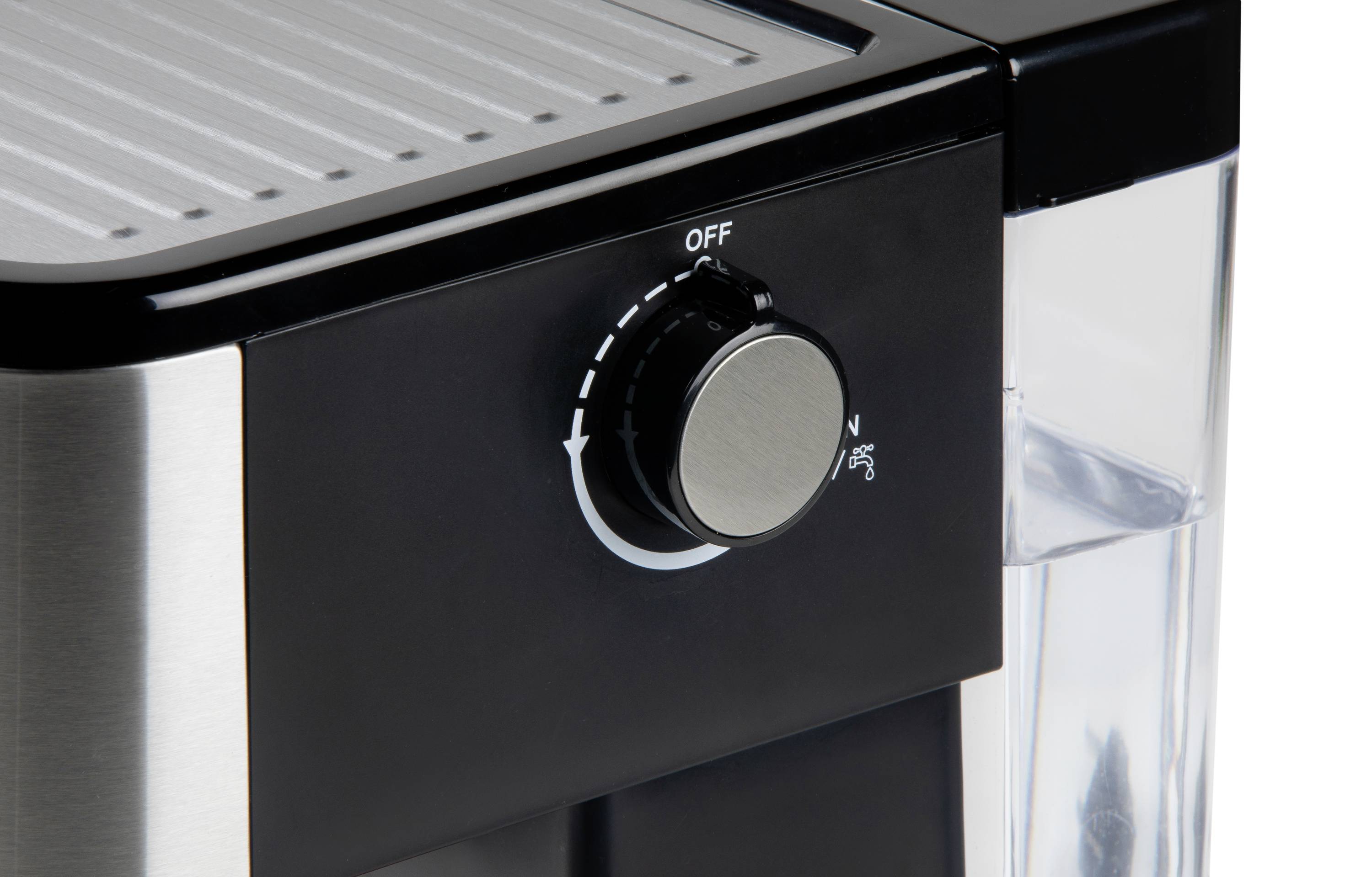 DOMO ESPRESSOMASCHINE MIT MANOMETER Espressomaschine Schwarz/Edelstahl 1350W