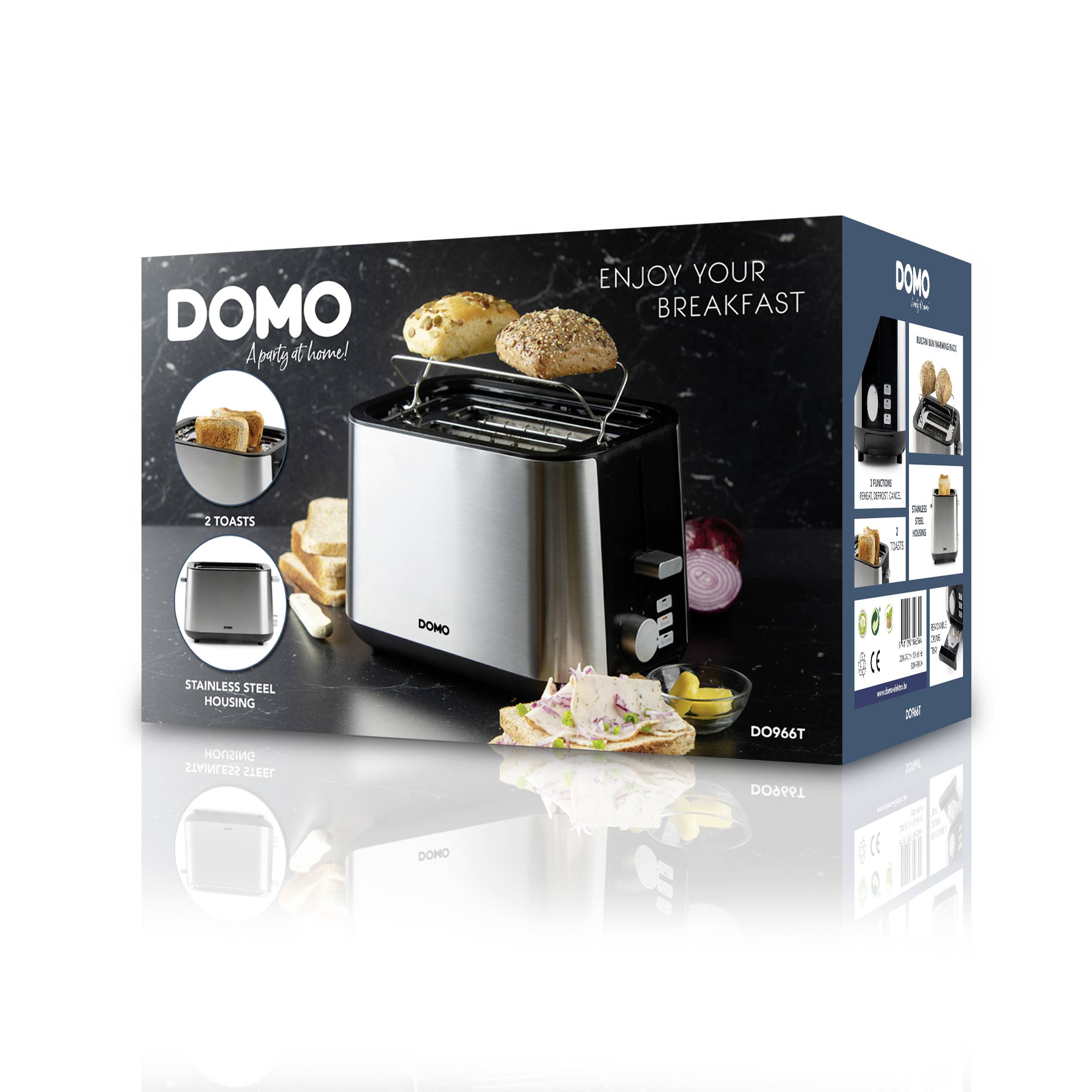 DOMO TOASTER 2 Schlitze für 2 Toasts Toaster