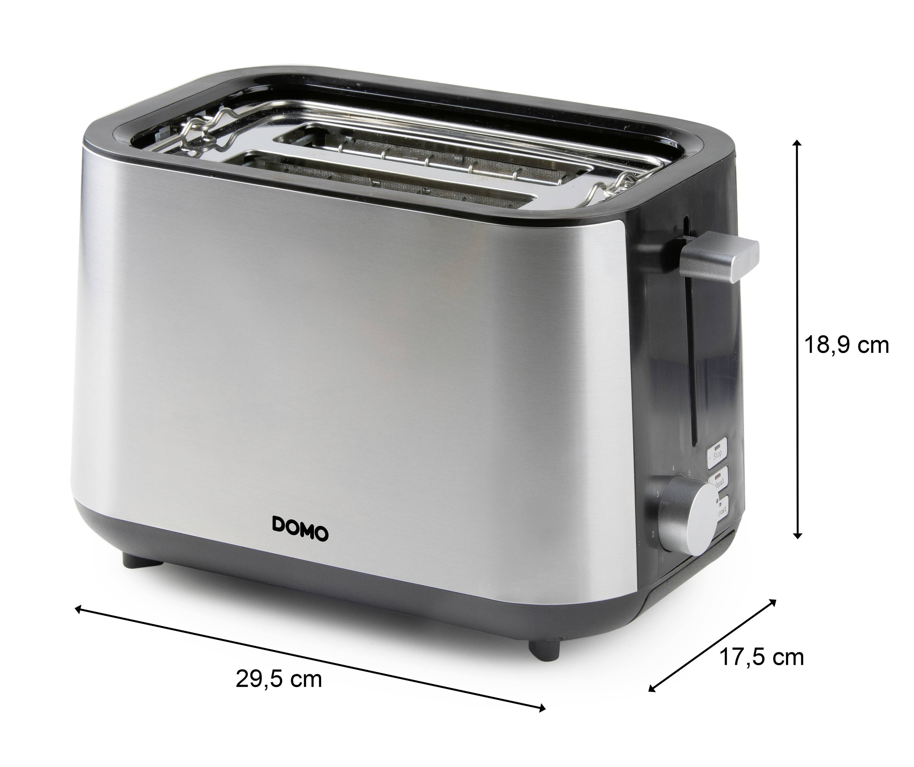 DOMO TOASTER 2 Schlitze für 2 Toasts Toaster