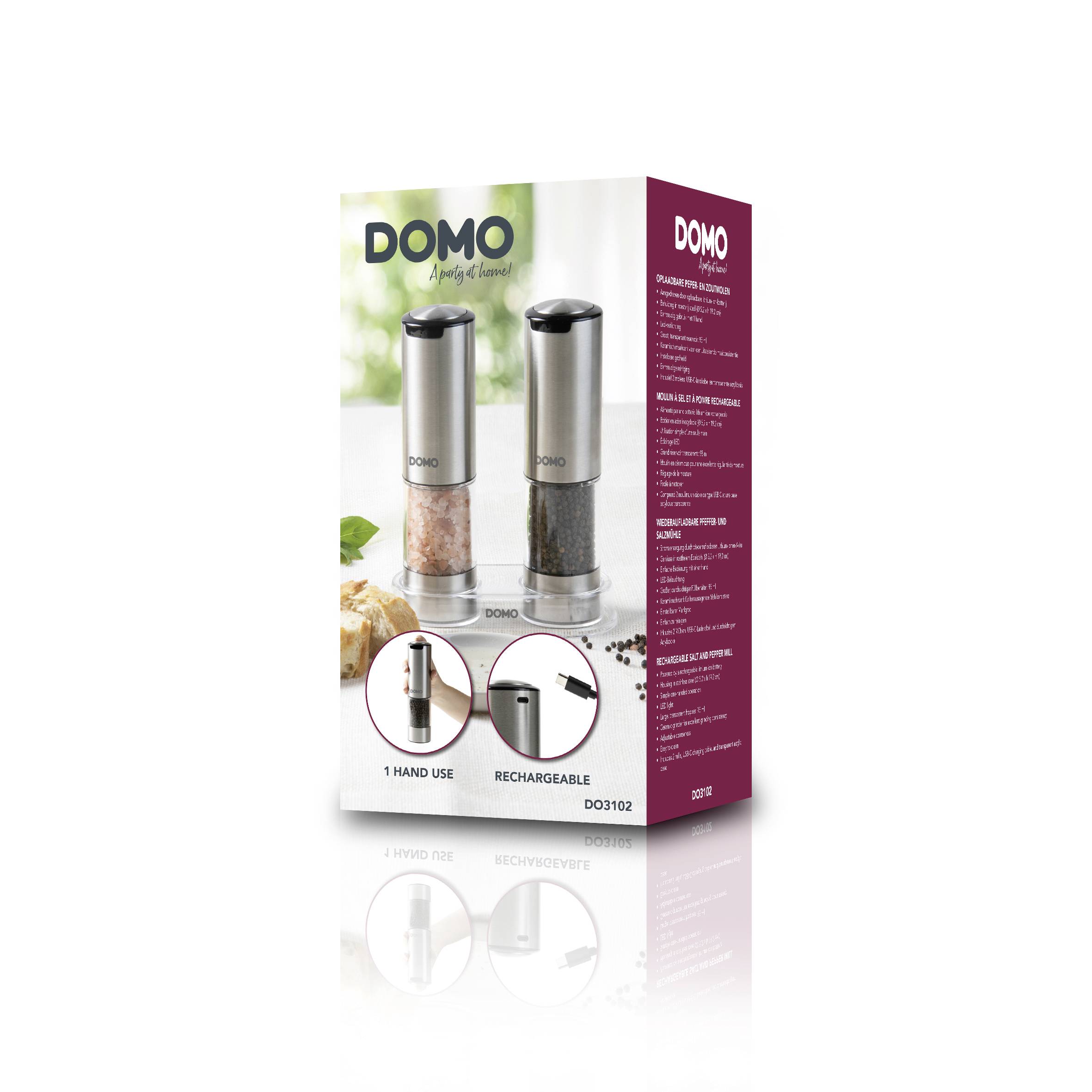 DOMO WIEDERAUFLADBARE PFEFFER- UND SALZMÜHLE Salz-, Pfeffermühle 1St.