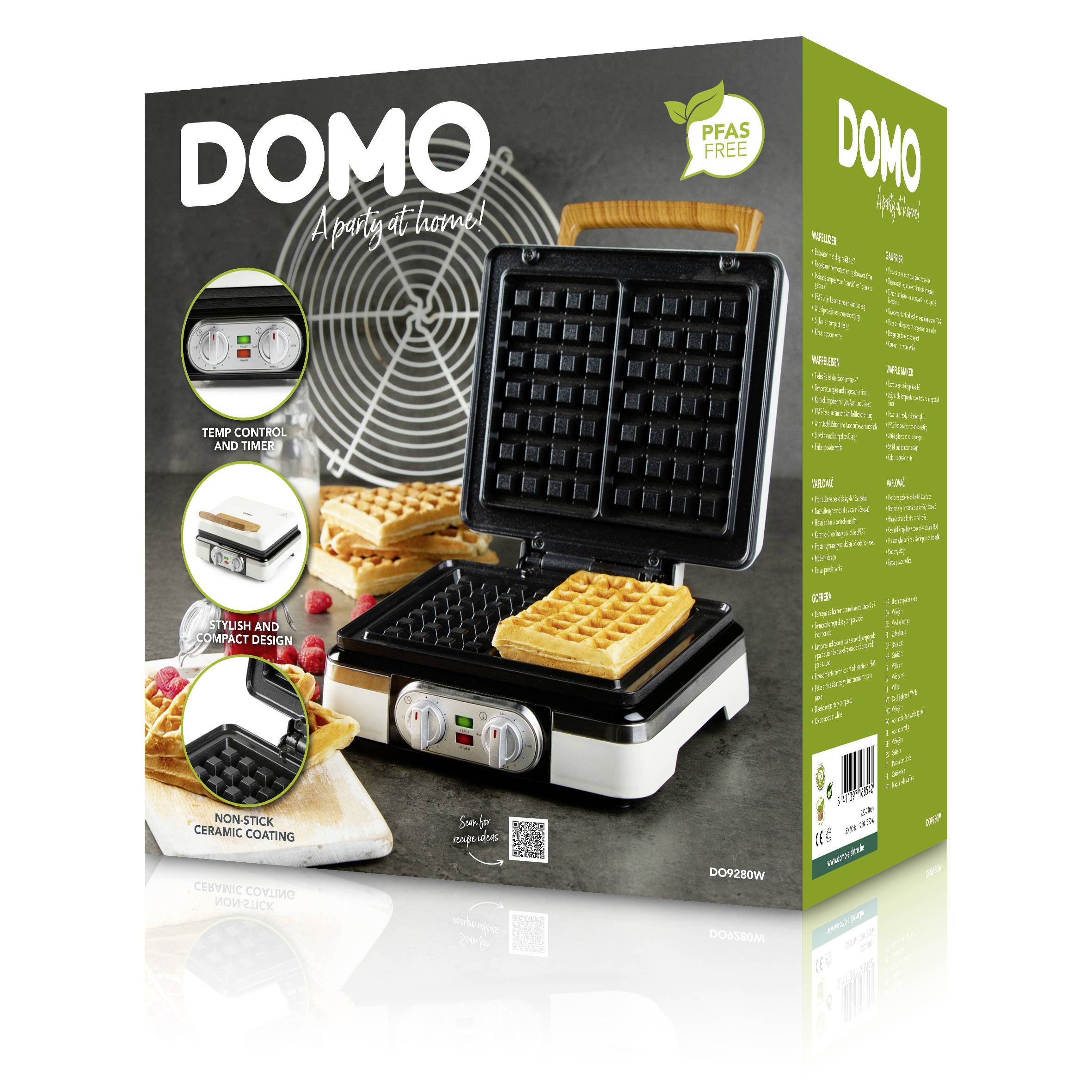 DOMO WAFFELEISEN – POWDER WHITE Waffeleisen Weiß