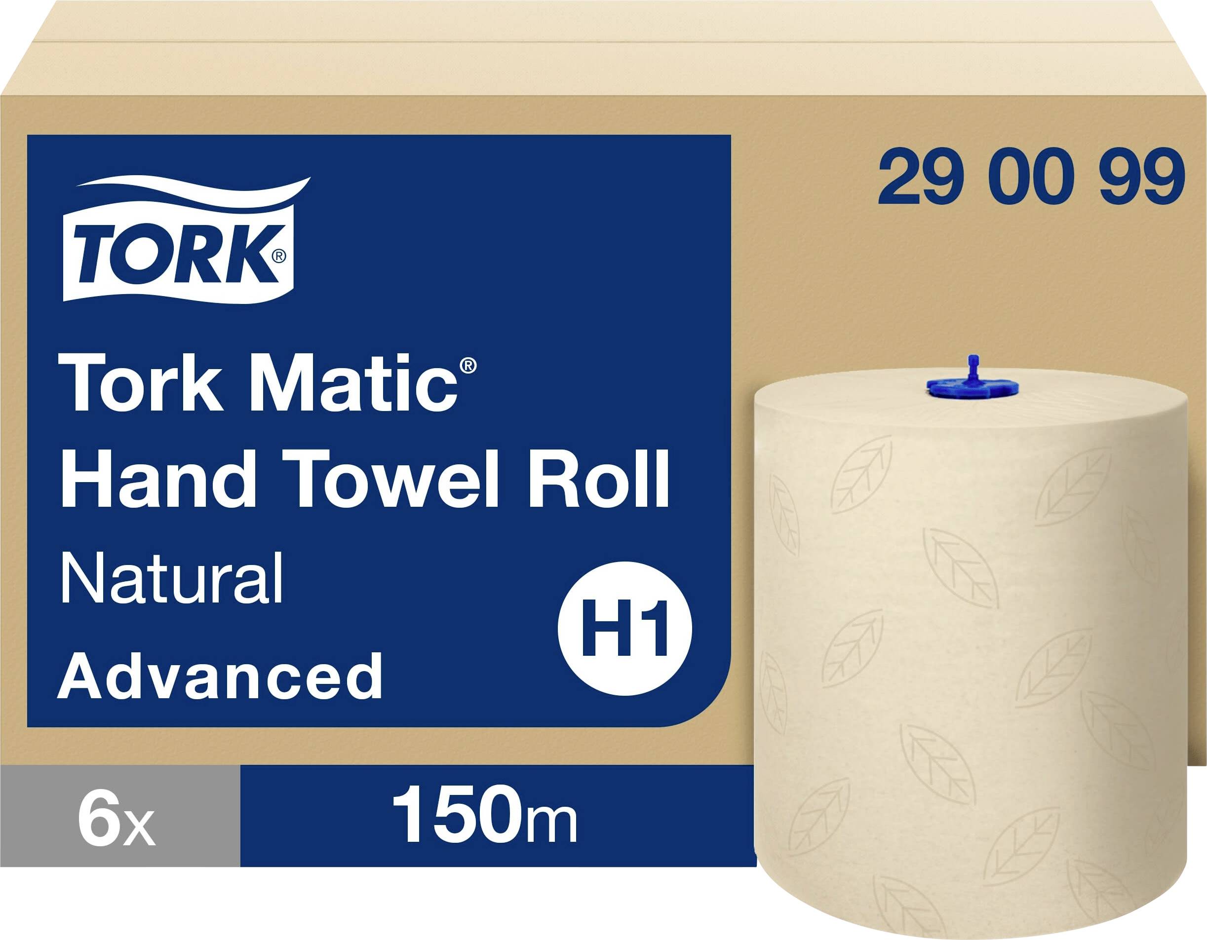 Tork Matic Handtuchrolle, Natural Advanced, 6 Rollen, 150 m pro Rolle, geeignet für H1 Spender.