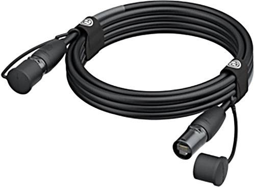 Ein aufgerolltes Mikrofonkabel mit XLR-Steckern an beiden Enden, geeignet für den Anschluss von Audio-Geräten.