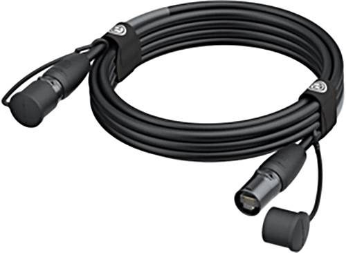 Ein zusammengerolltes schwarzes Audiokabel mit XLR-Steckverbindern an beiden Enden; ideal für professionelle Tonaufnahmen.
