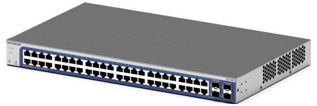 Netzwerk-Switch mit 48 Ethernet-Ports und 4 SFP-Ports, geeignet für große Unternehmensnetzwerke zur sicheren Datenübertragung.