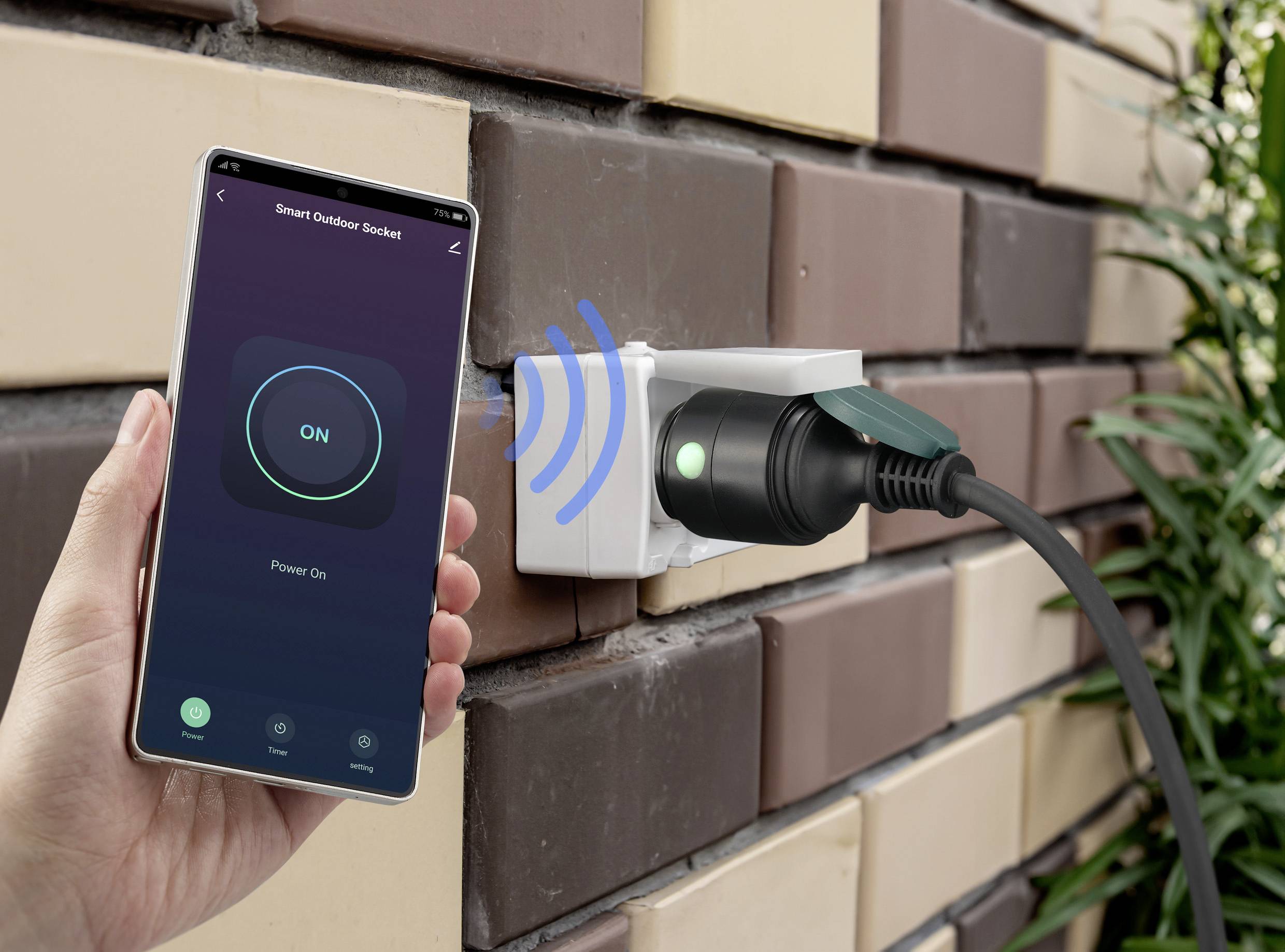 Sygonix RS-101 SY-6805682 Wi-Fi Steckdose Außenbereich 2300W