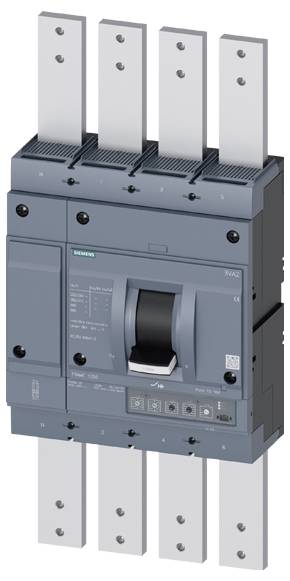 Leistungsschalter mit fünf breiten Metallkontakten. Hauptkomponente von elektrischen Verteilern zur Steuerung und zum Schutz von Stromkreisen.