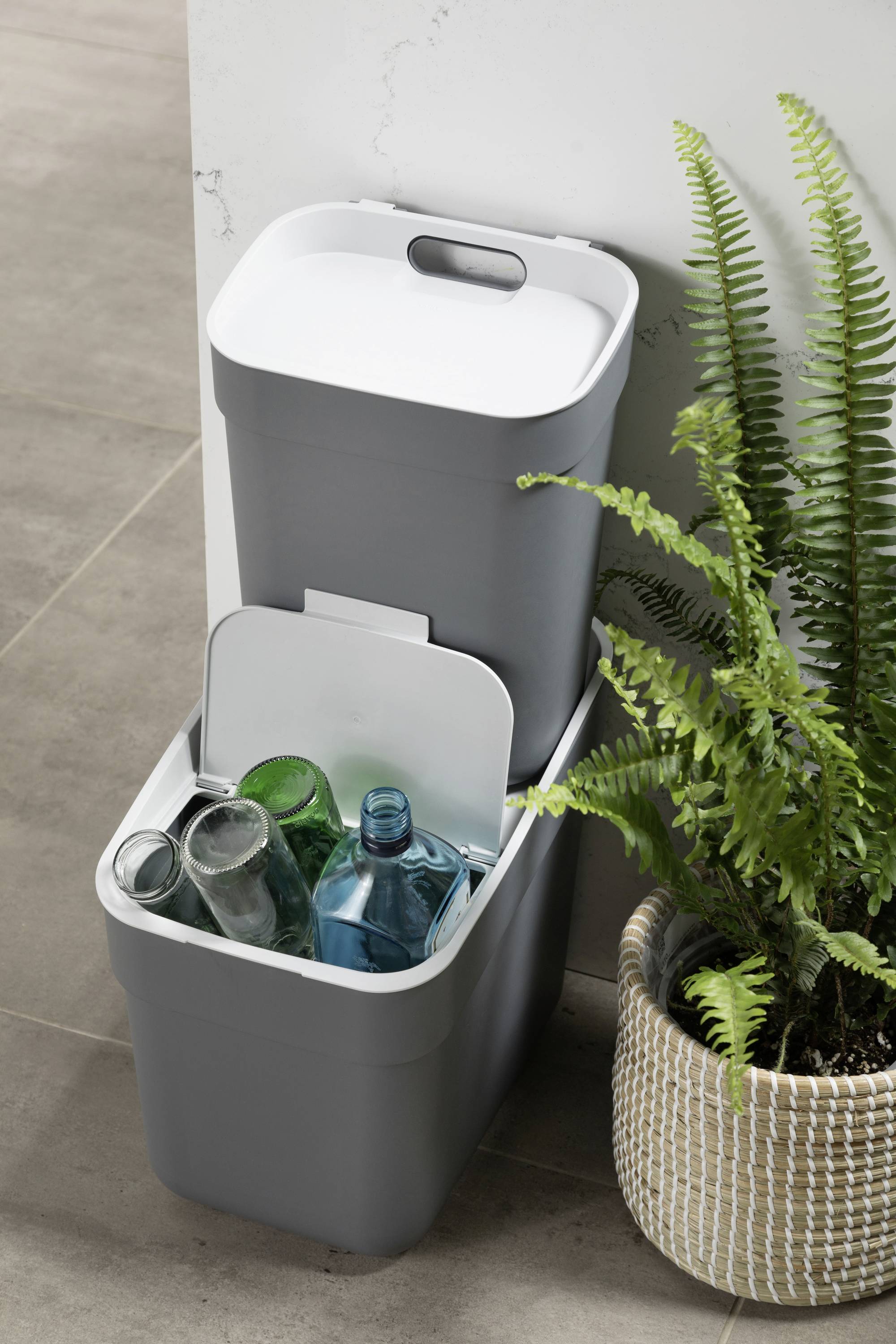 Curver READY TO COLLECT Mülleimer [10L], dunkel 251937 Mülleimer Dunkelgrün