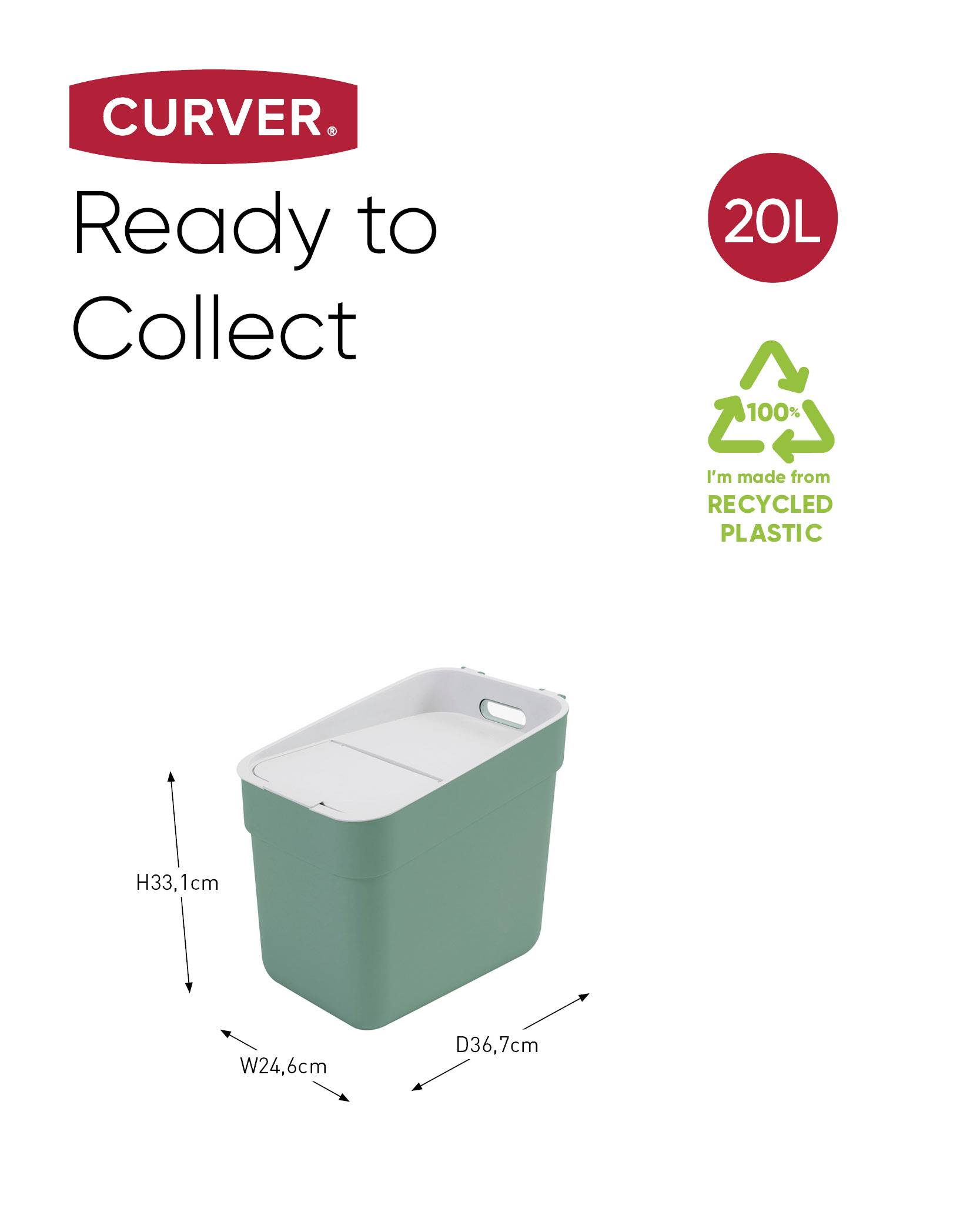 Curver 251936 Mülleimer Grün 1St.