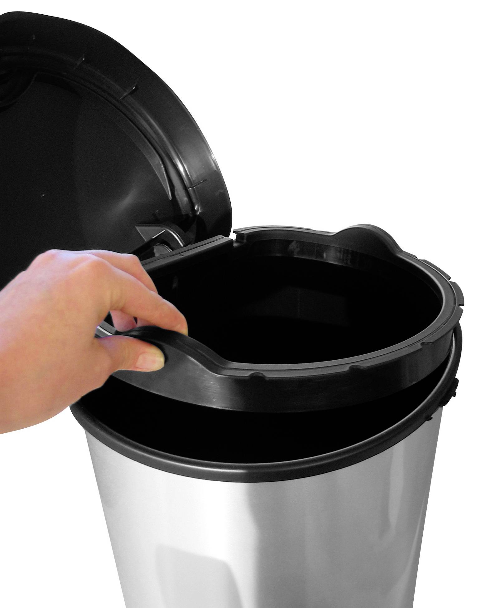 Curver E-COM - DECO bin METALLIC'S [40L] mit Pedal, silber metallic 240637 Mülleimer Silber/Edelstahl 1St.