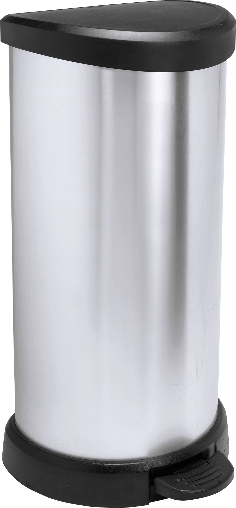 Curver E-COM - DECO bin METALLIC'S [40L] mit Pedal, silber metallic 240637 Mülleimer Silber/Edelstahl 1St.