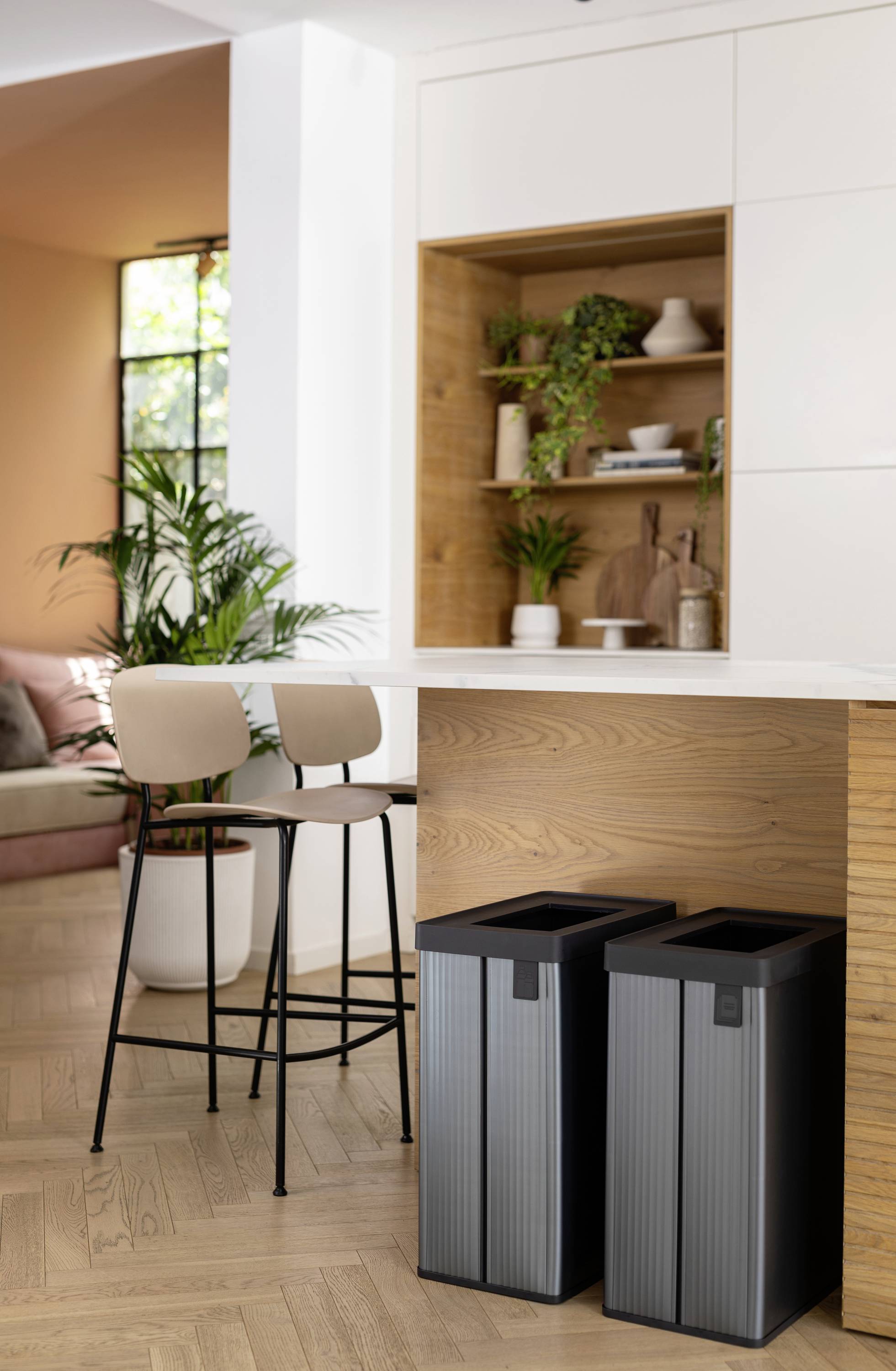 Curver E-COM - VERTO Bin RECYCLE Abfalleimer 54L, perlgrau 261012 Mülleimer Perlgrau 1St.