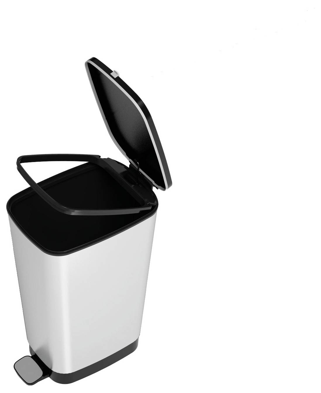 Curver CHIC BIN STYLE Abfallbehälter L [45L], silber 237241 Mülleimer Kunststoff Silber 1St.