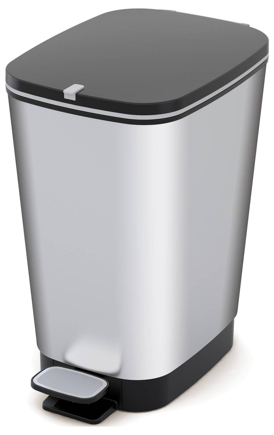 Curver CHIC BIN STYLE Abfallbehälter L [45L], silber 237241 Mülleimer Kunststoff Silber 1St.