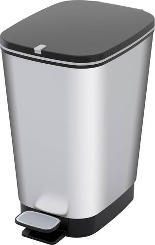 Curver CHIC BIN STYLE Abfallbehälter M [25L], silber 237544 Mülleimer Kunststoff Silber 1St.
