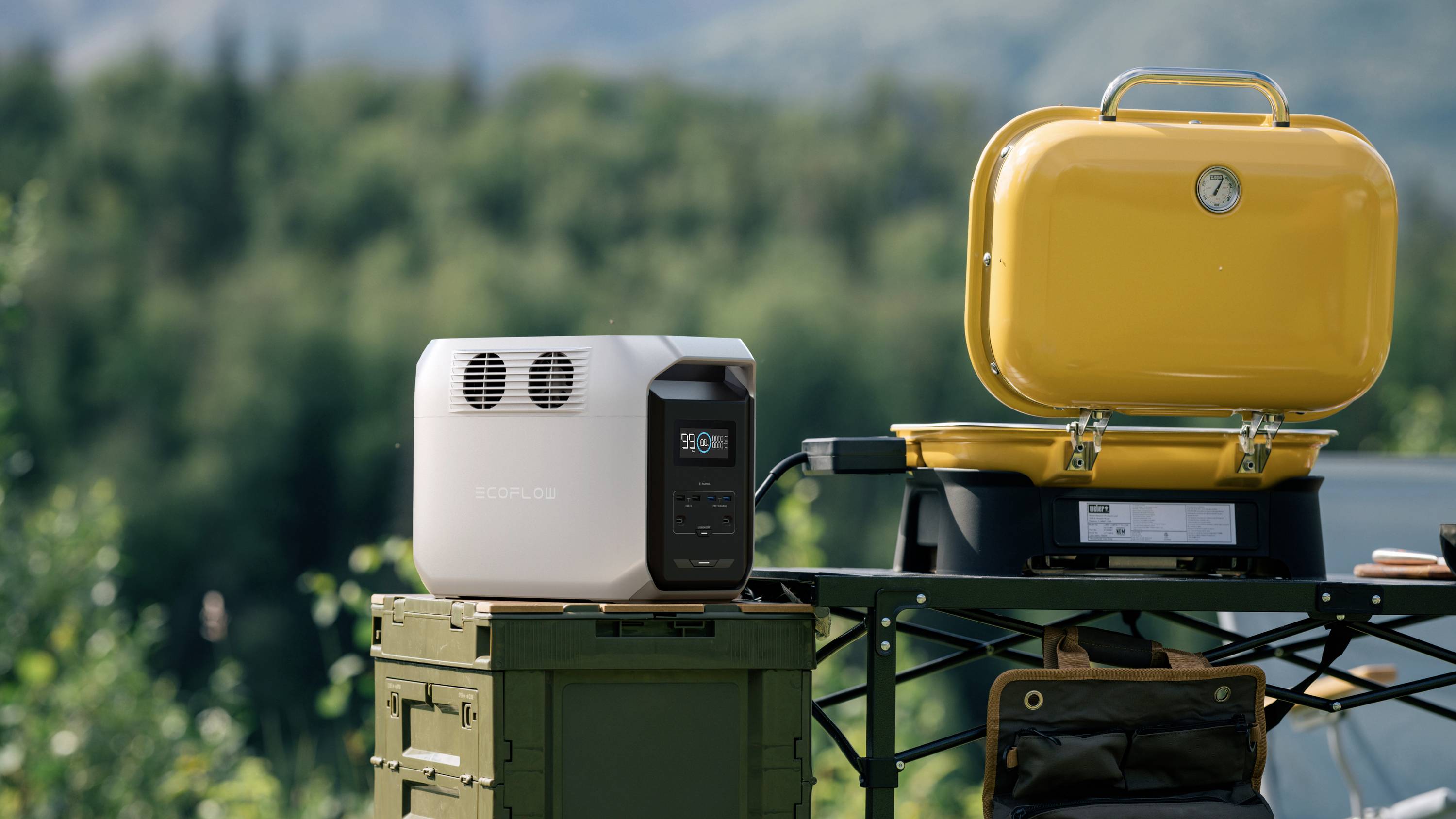 ECOFLOW Delta 3 1500 Powerstation LiFe Schwarz, Grau mit Laderegler