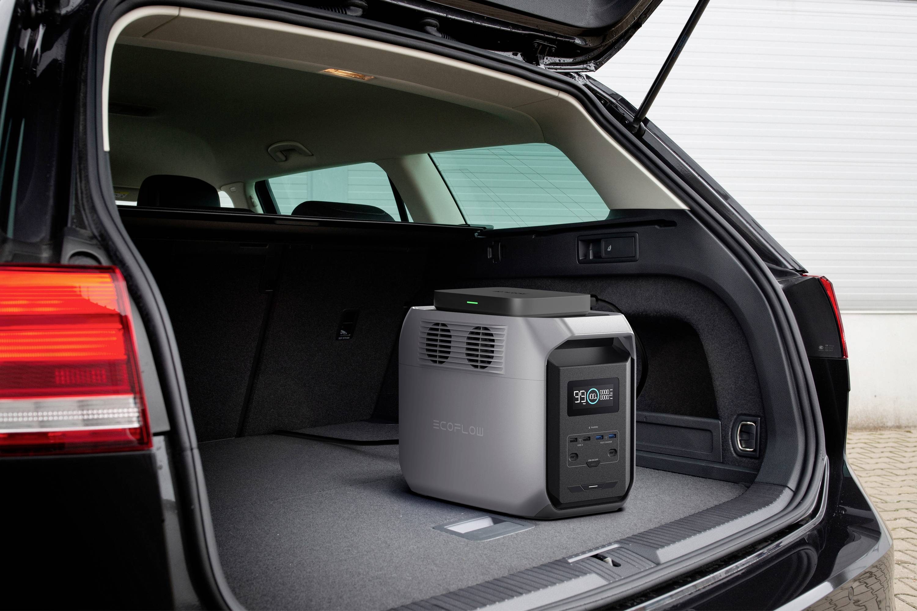 ECOFLOW Delta 3 1500 Powerstation LiFe Schwarz, Grau mit Laderegler