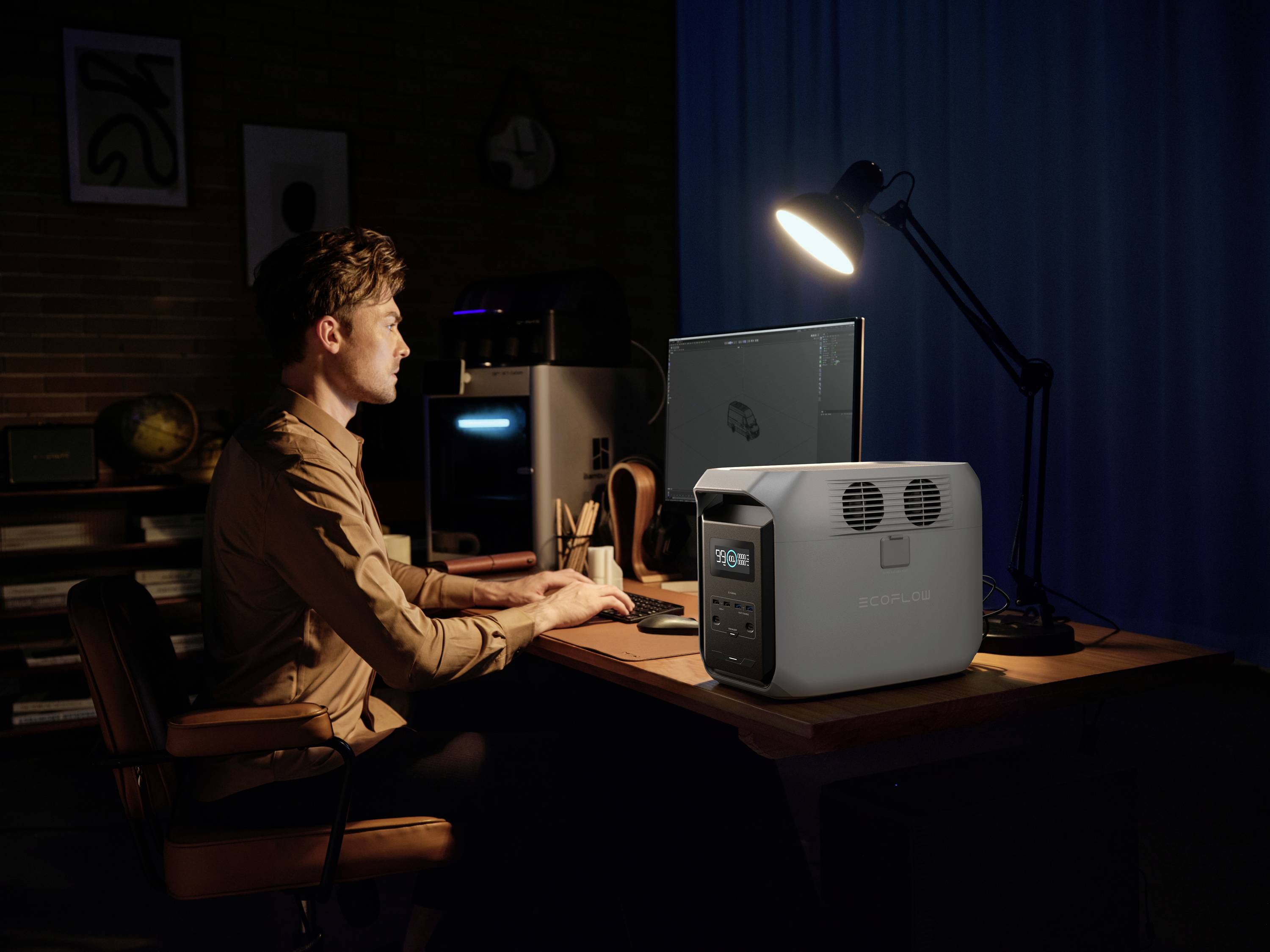 ECOFLOW Delta 3 1500 Powerstation LiFe Schwarz, Grau mit Laderegler