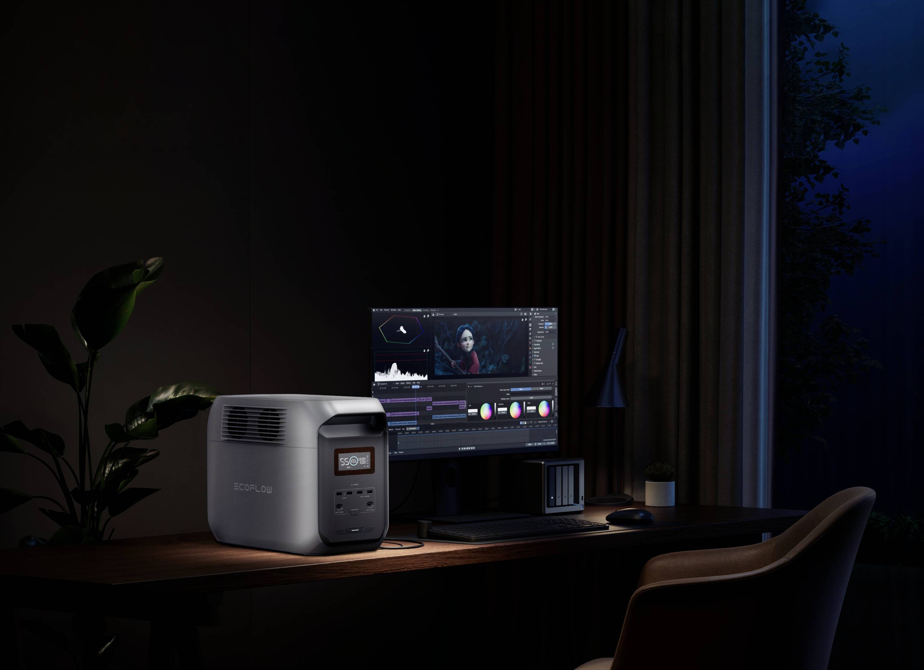 ECOFLOW Delta 3 1500 Powerstation LiFe Schwarz, Grau mit Laderegler