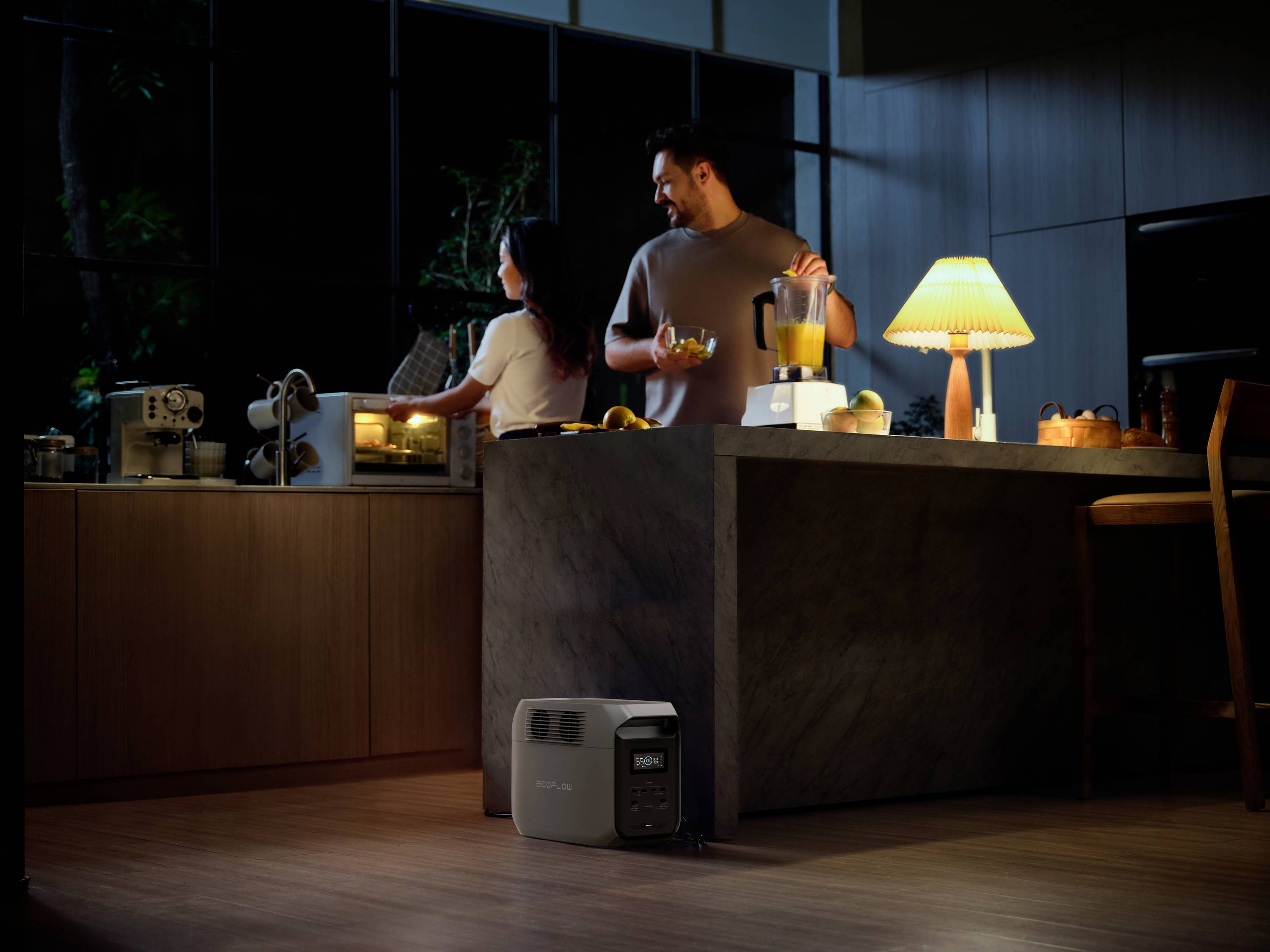 ECOFLOW Delta 3 1500 Powerstation LiFe Schwarz, Grau mit Laderegler