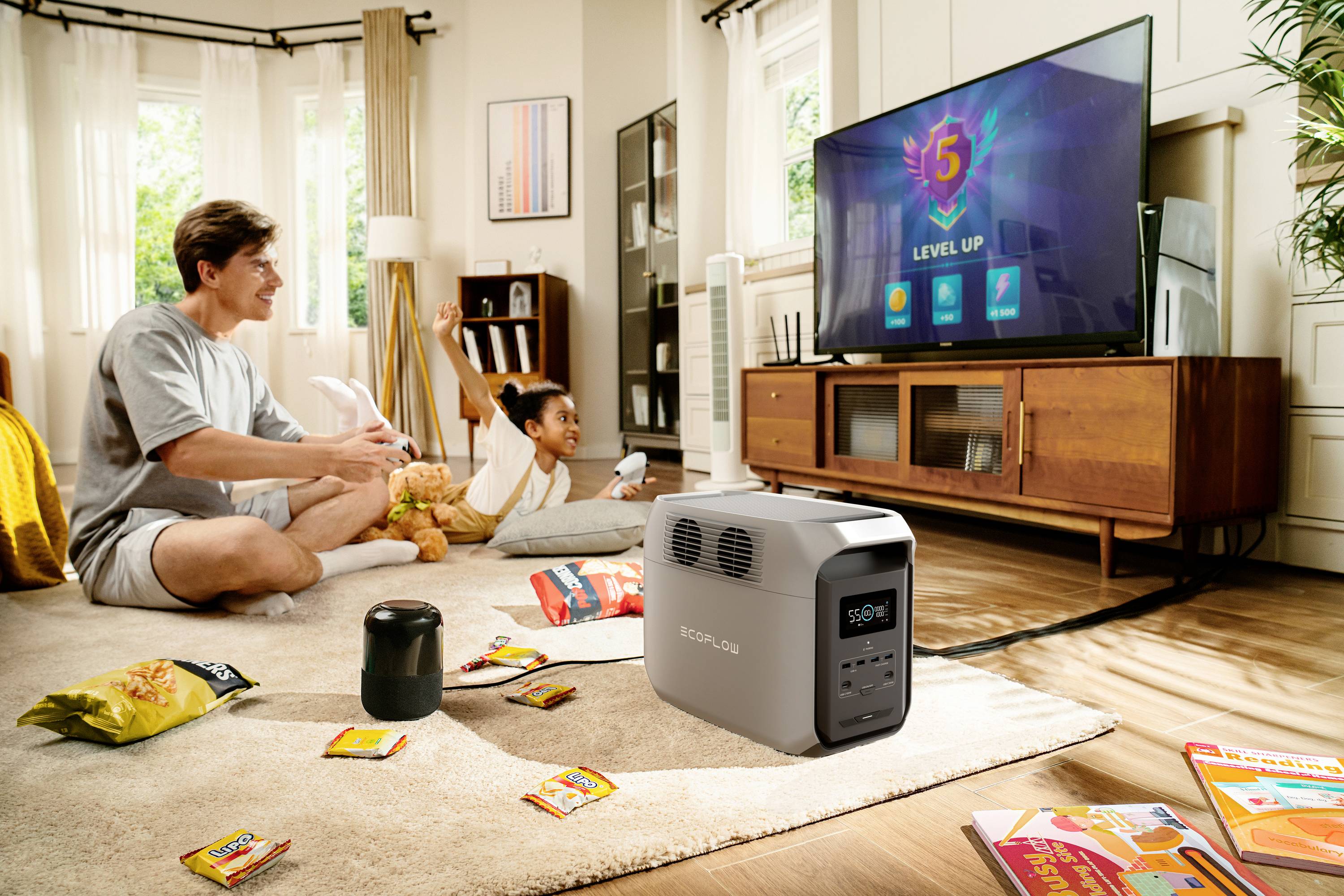 ECOFLOW Delta 3 1500 Powerstation LiFe Schwarz, Grau mit Laderegler