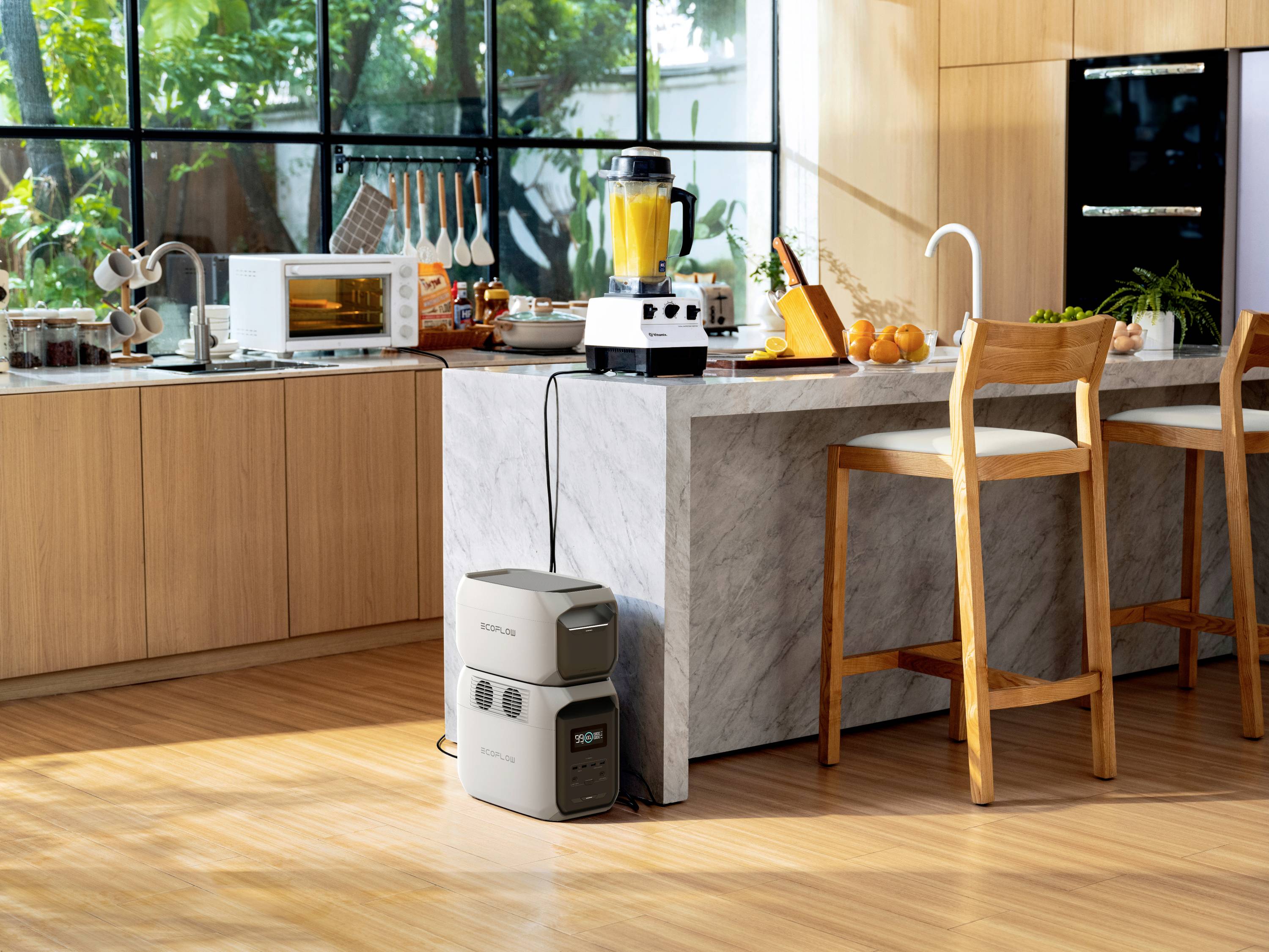 ECOFLOW Delta 3 1500 Powerstation LiFe Schwarz, Grau mit Laderegler