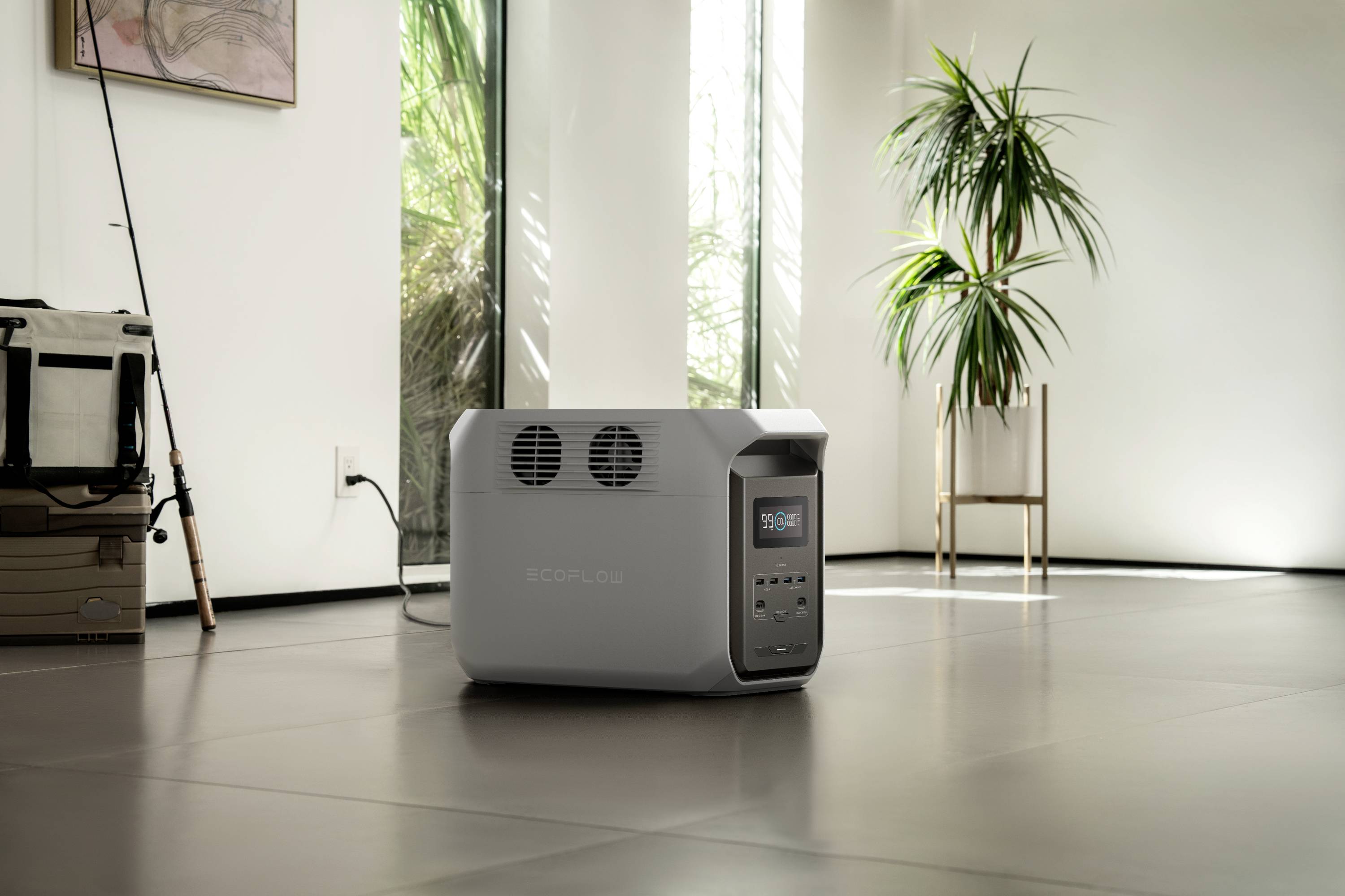 ECOFLOW Delta 3 1500 Powerstation LiFe Schwarz, Grau mit Laderegler