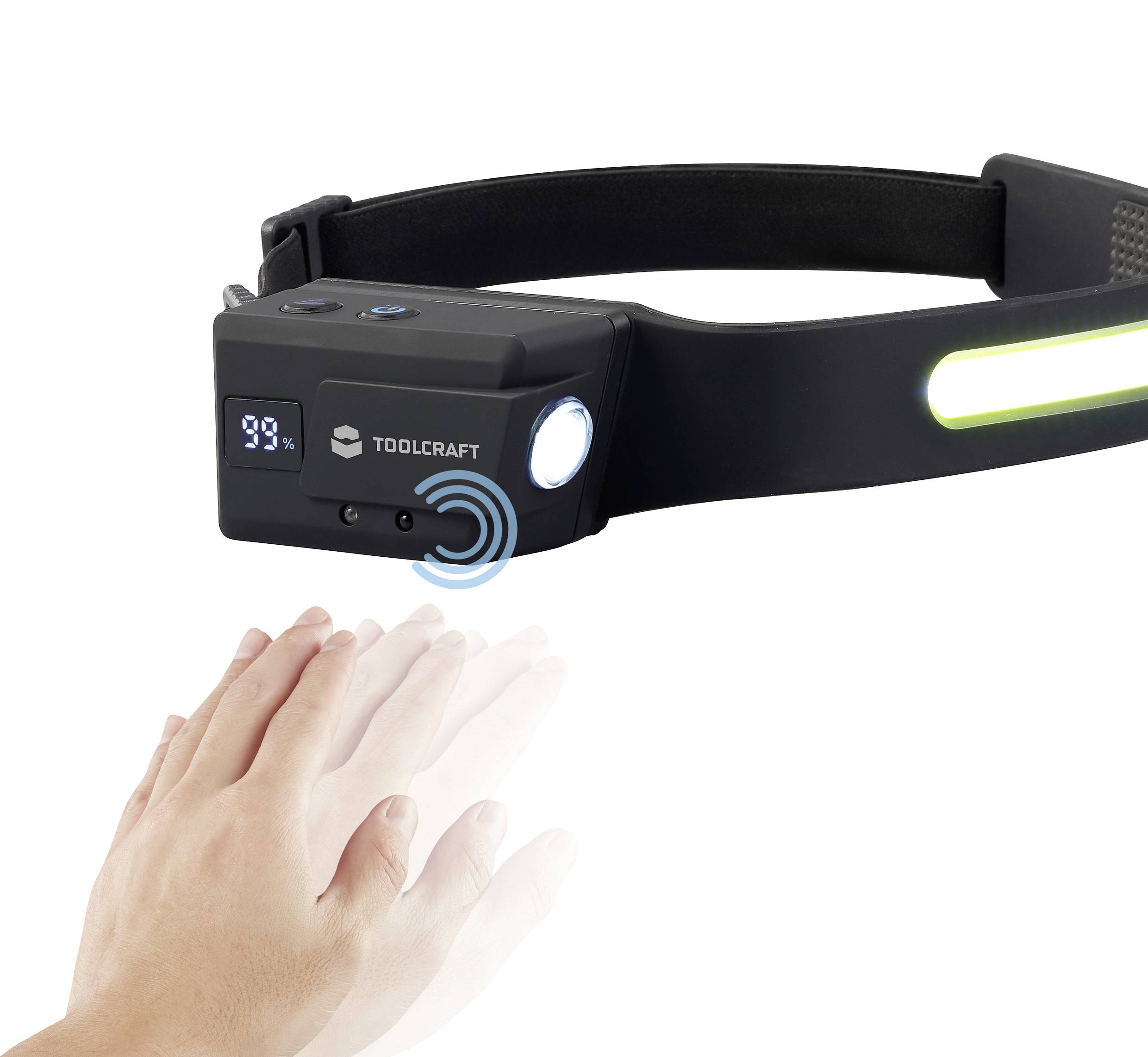 TOOLCRAFT COB LED Stirnlampe Li-Ionen Akkus 320lm 8h TO-10211664