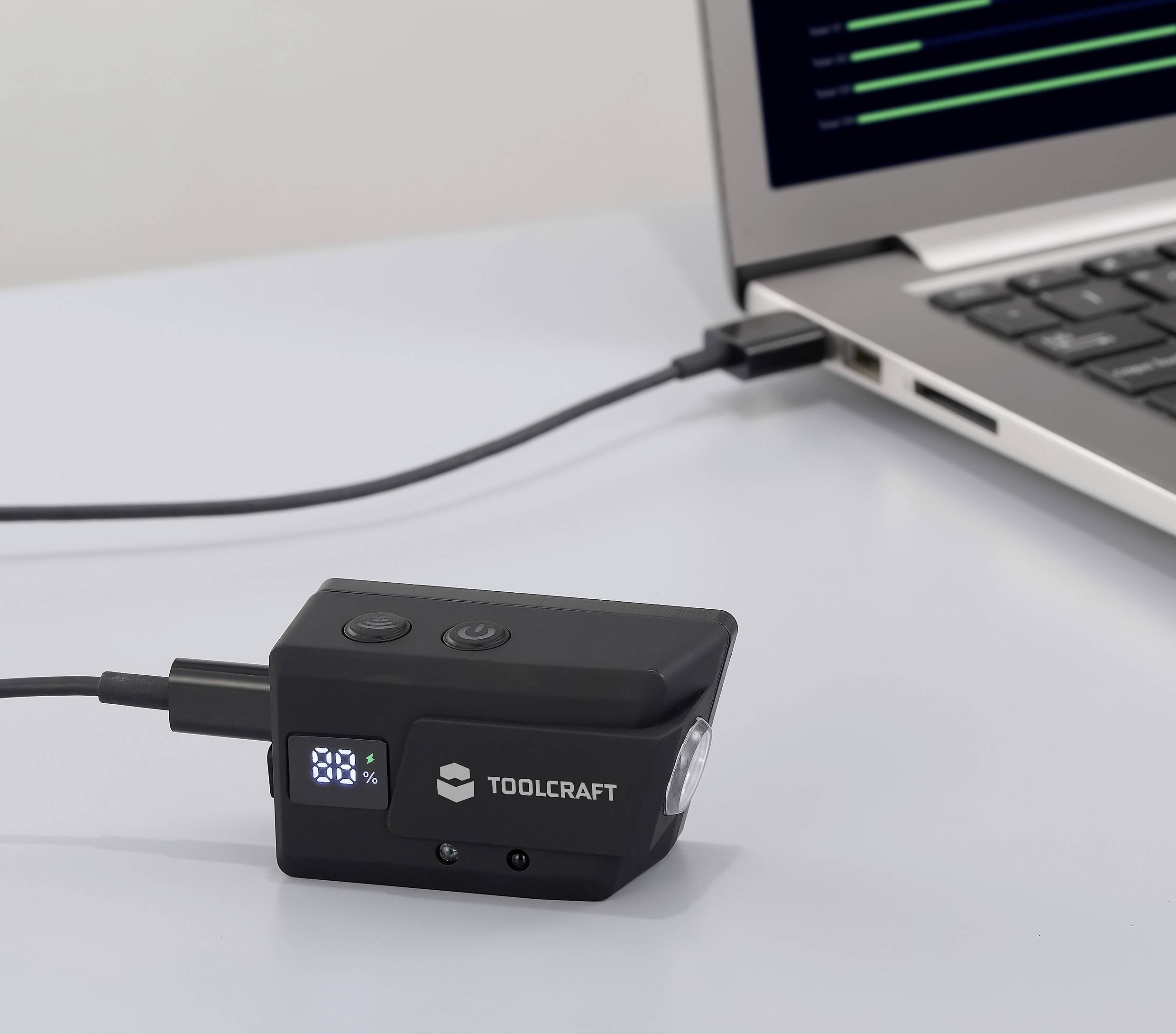 TOOLCRAFT COB LED Stirnlampe Li-Ionen Akkus 320lm 8h TO-10211664