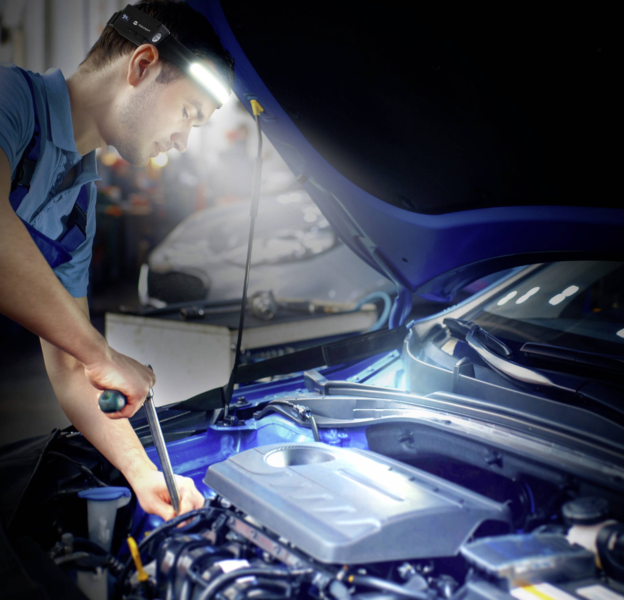 TOOLCRAFT COB LED Stirnlampe Li-Ionen Akkus 320lm 8h TO-10211664