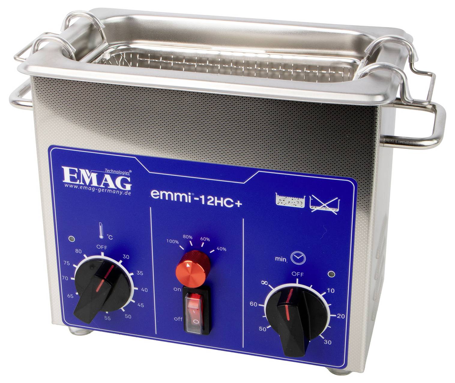 Emag Emmi-12HC Plus Ultraschallreiniger Universal 120W 1.2l mit Heizung