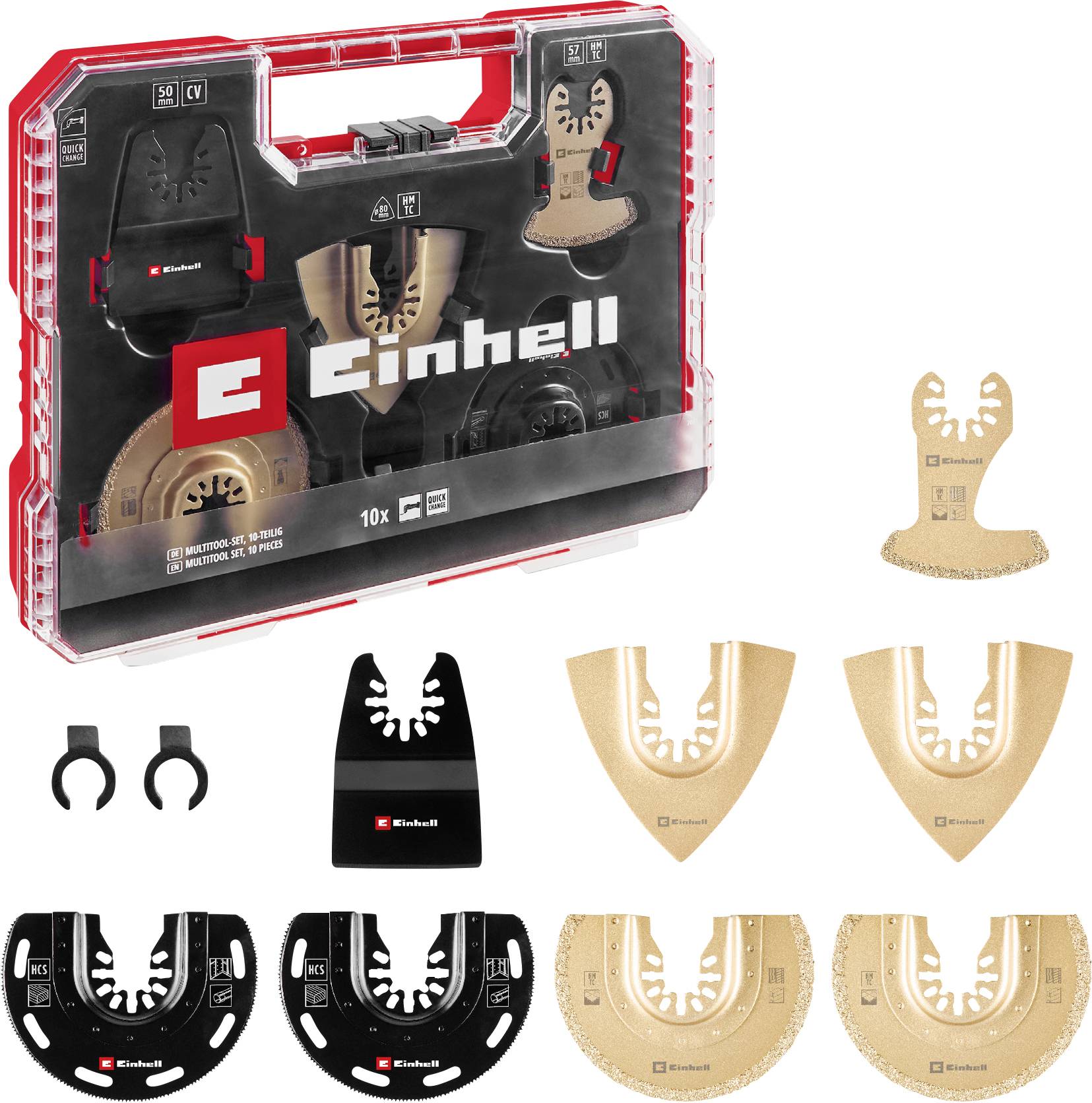 Einhell 708110 XLPLUS-CASE HCS, HM Multifunktionswerkzeug-Zubehör-Set 1 Set