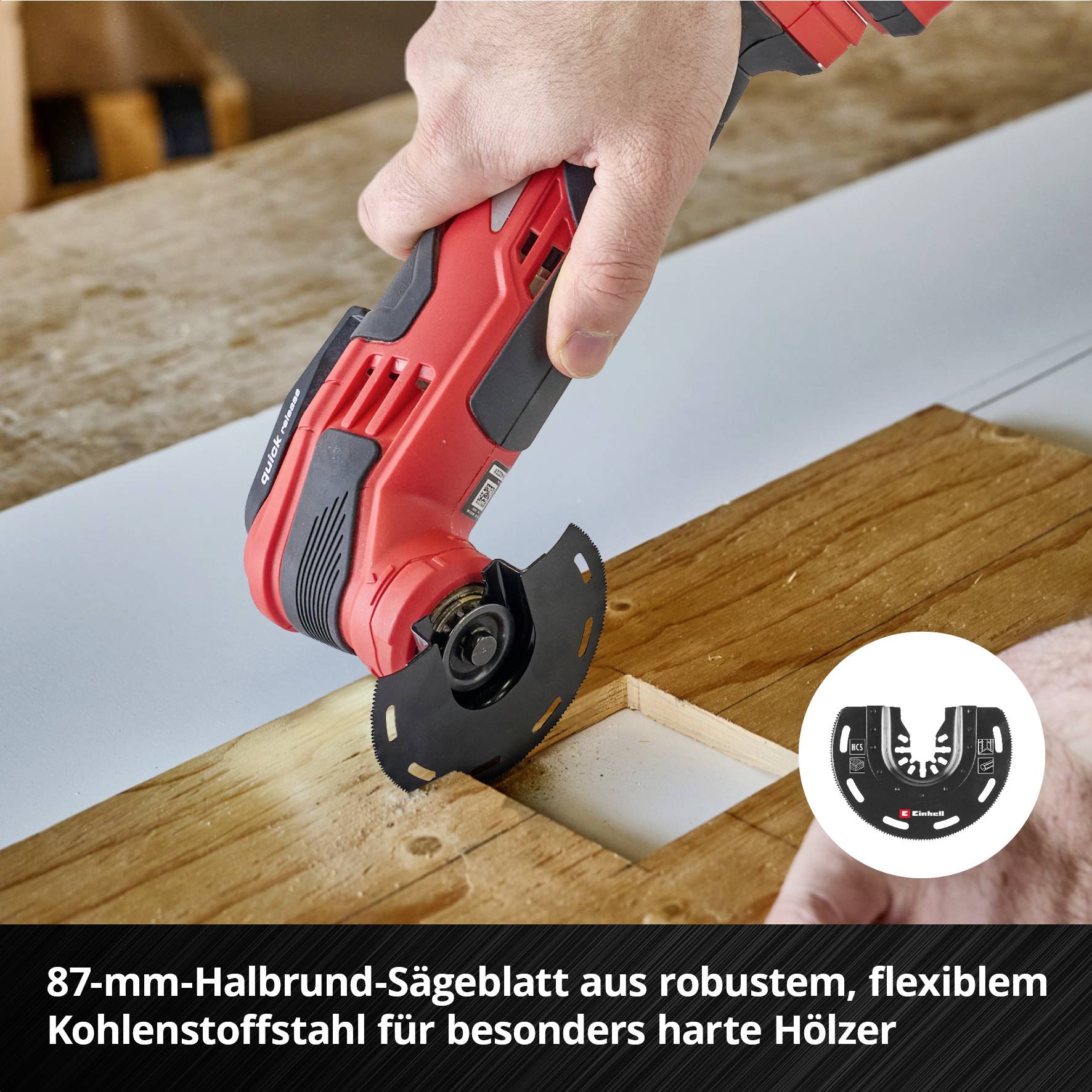 Einhell 708136 XLPLUS-CASE HCS, Aluminiumoxid, Chrom-Vanadium Stahl Multifunktionswerkzeug-Zubehör-Set 1 Set