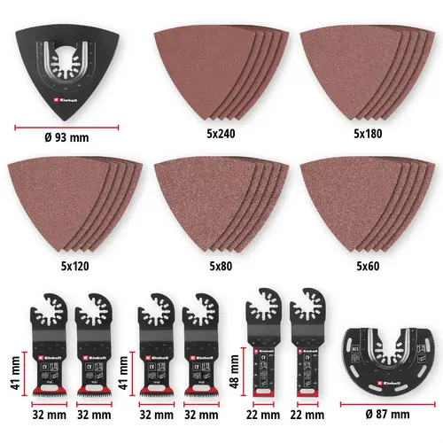 Einhell 708136 XLPLUS-CASE HCS, Aluminiumoxid, Chrom-Vanadium Stahl Multifunktionswerkzeug-Zubehör-Set 1 Set Einhell 708136 XLPLUS-CASE HCS, Aluminiumoxid, Chrom-Vanadium Stahl Multifunktionswerkzeug-Zubehör-Set 1 Set
