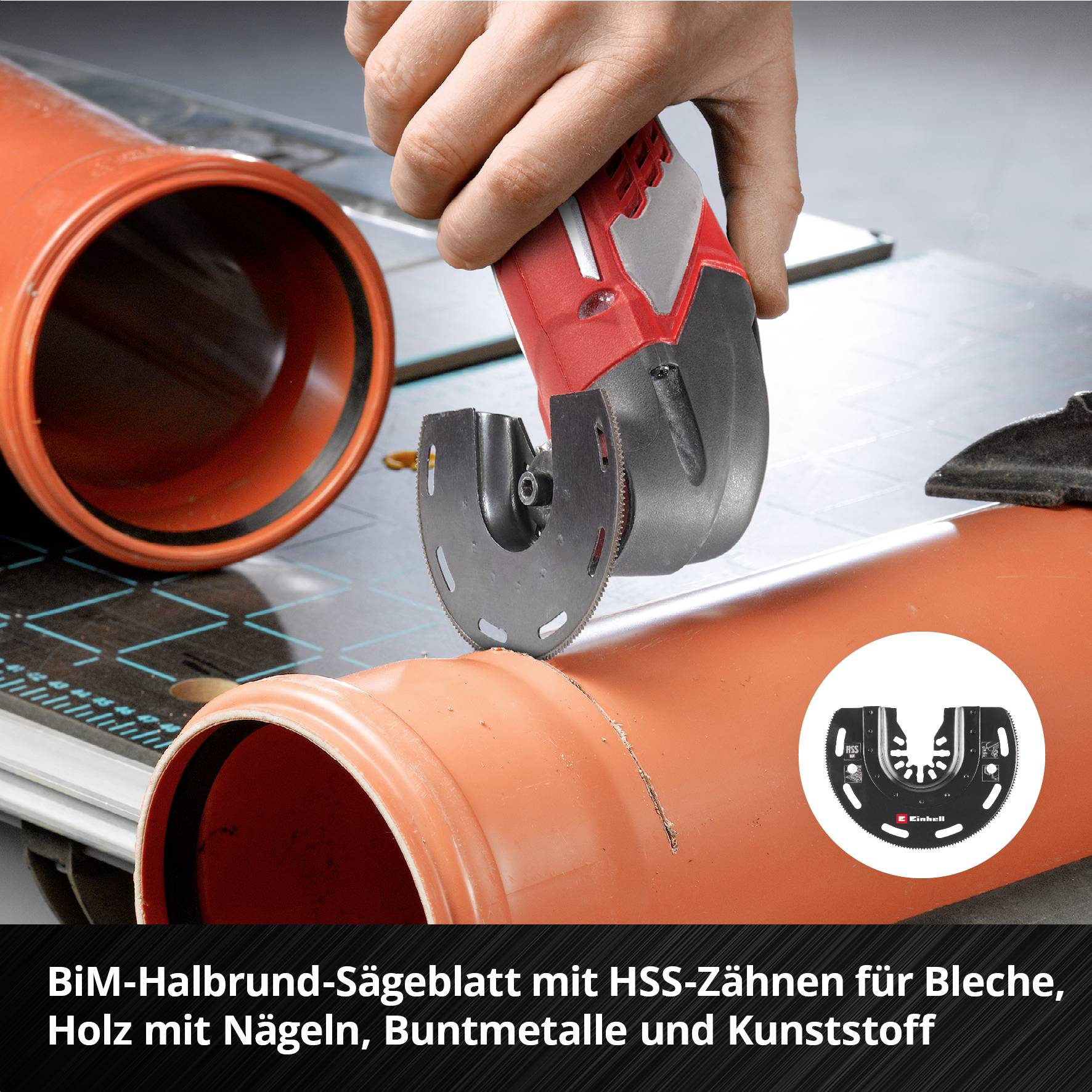 Einhell 708170 XXL -CASE Aluminiumoxid, Chrom-Vanadium Stahl, BiM, HCS, HM Multifunktionswerkzeug-Zubehör-Set 40mm 1 Set