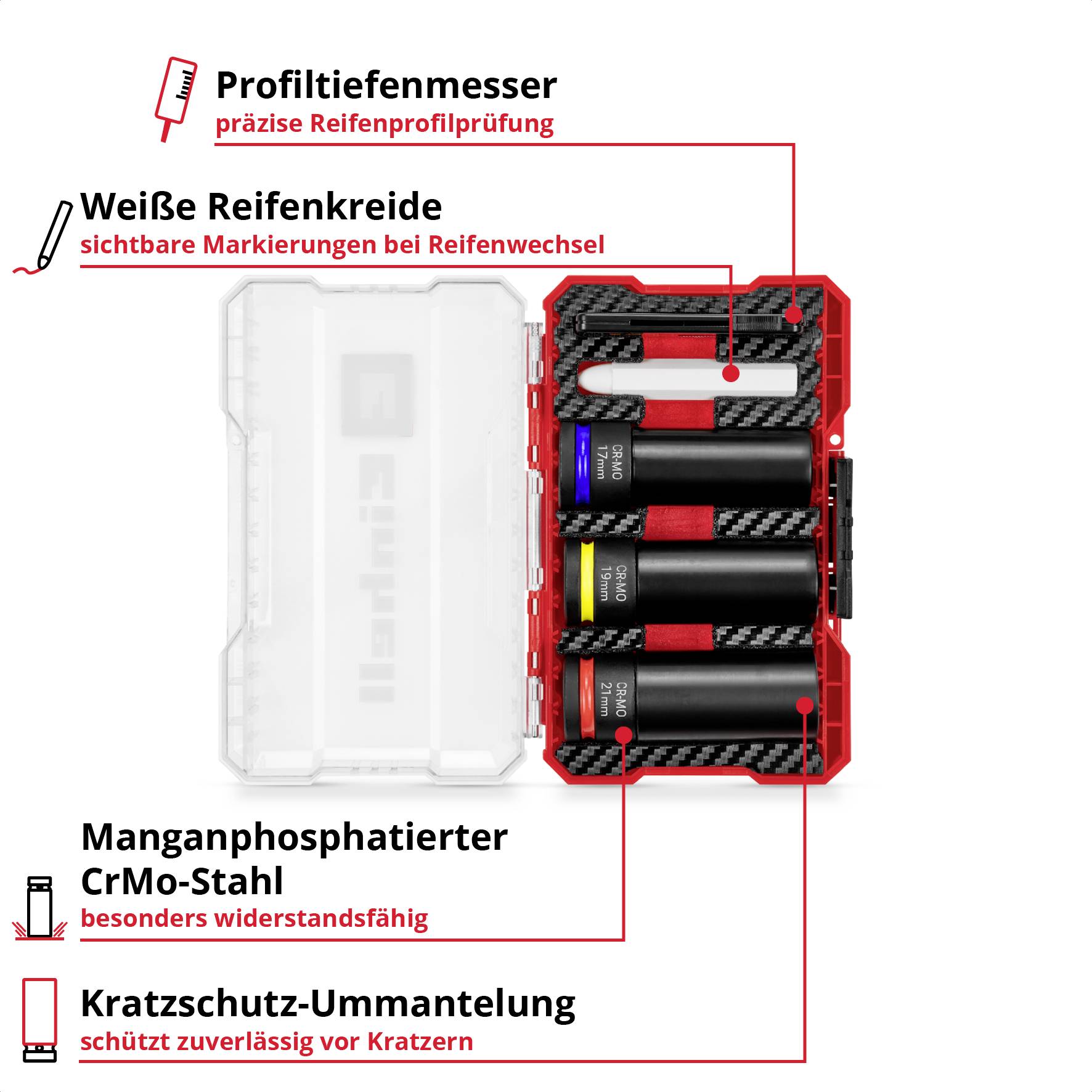 Einhell Impact Bit- und Steckschlüssel-Set 1/2" 109273