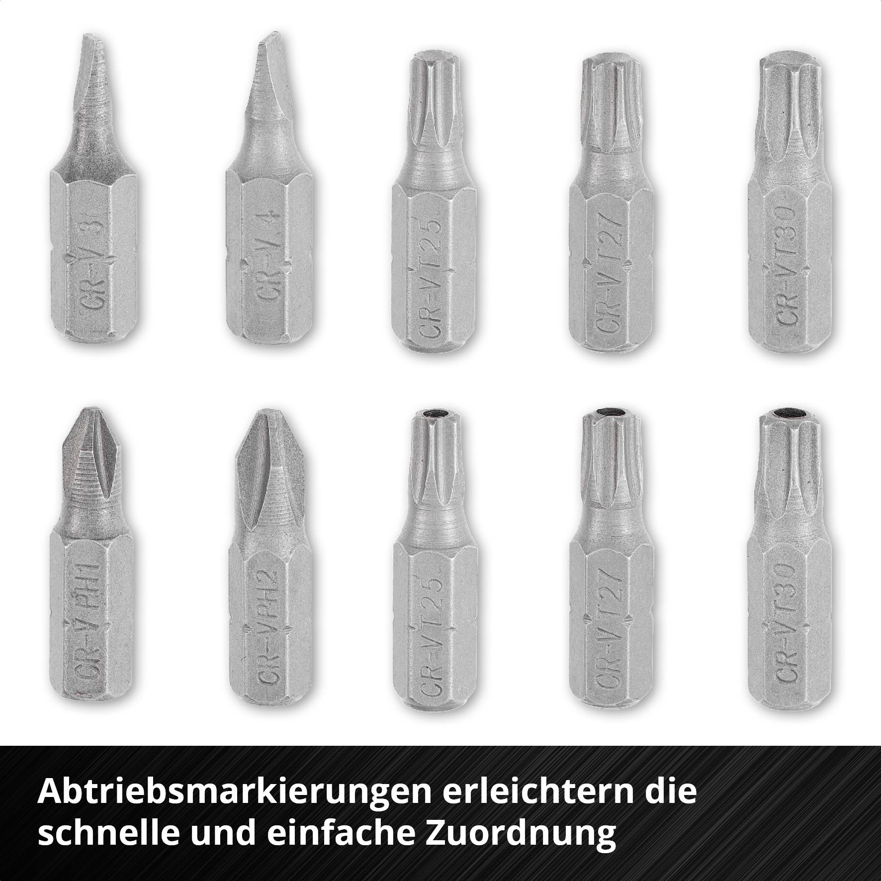 Einhell BELT CLIP 118495 Bit-Set 32teilig TORX, PZ, PH, Schlitz, Tamper Torx inkl. Bithalter