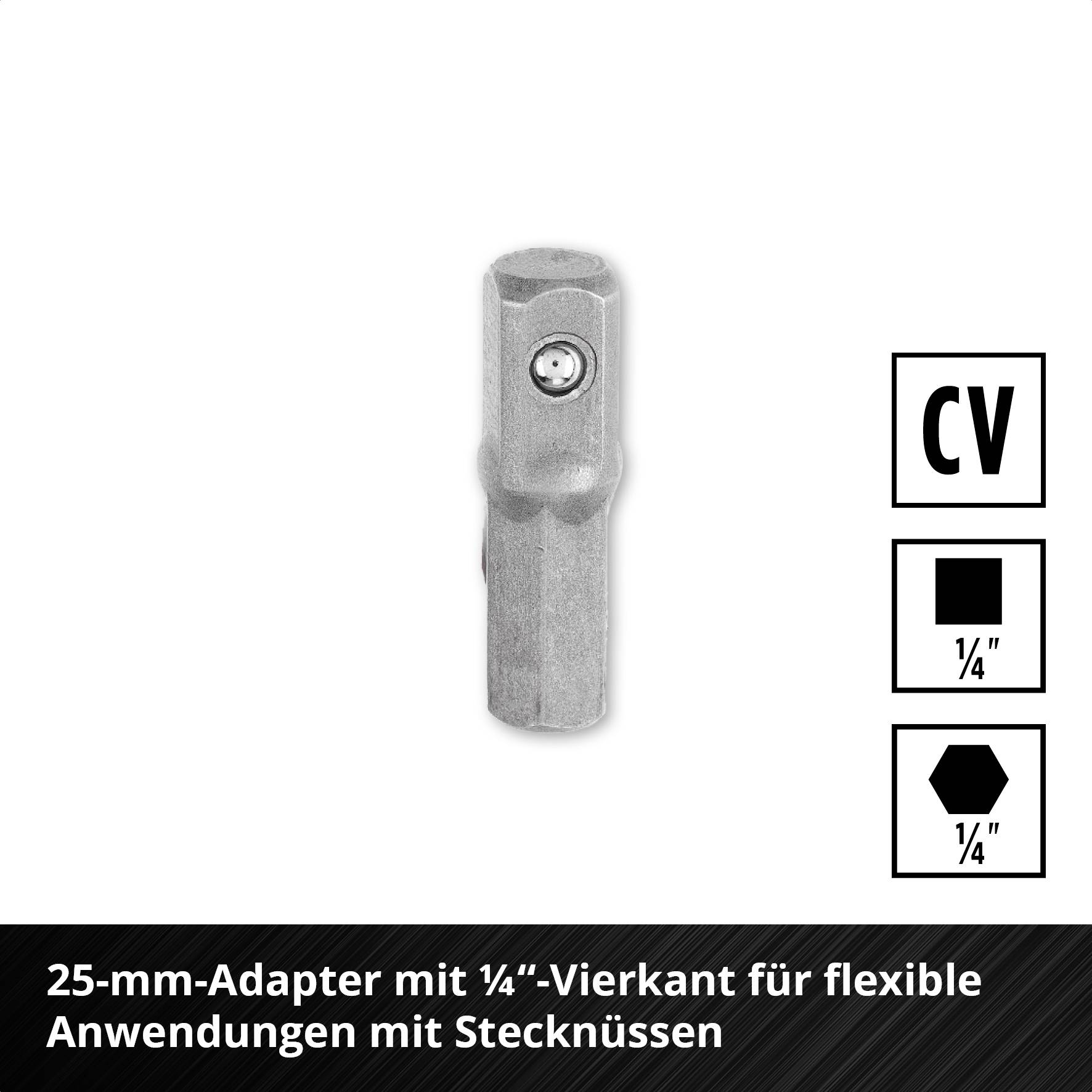 Adapter mit 25-mm- und ¼