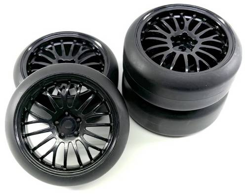Absima 1:10 Straßenmodell Kompletträder Drift Schwarz 4 St.