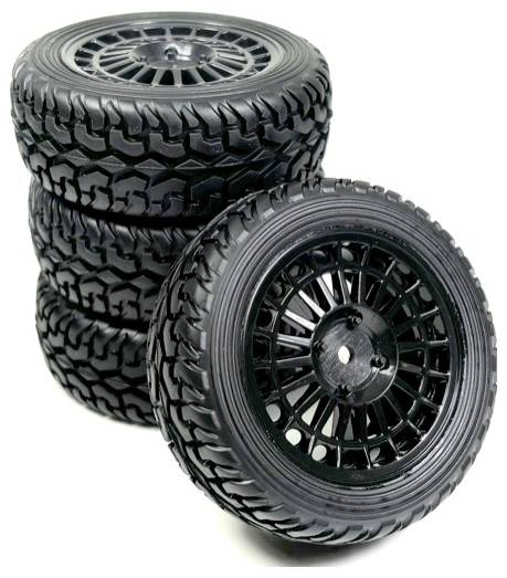 Absima 1:10 Rally, Tourenwagen Rally Street Kompletträder Rally, Street Schwarz 4St.