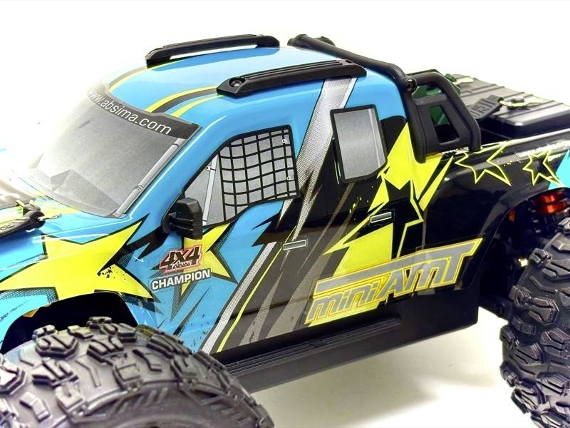 Absima Mini AMT Fluo Blau Brushless 1:16 RC Modellauto Elektro Monstertruck Allradantrieb (4WD) RtR 2,4GHz
