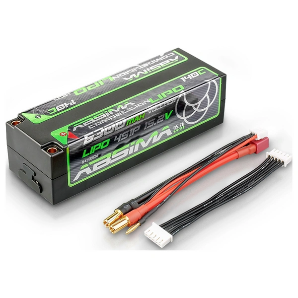 Absima Modellbau-Akkupack (LiPo) 15.2V 6300 mAh Zellen-Zahl: 4 140 C Hardcase 5 mm, T-Stecker Absima Modellbau-Akkupack (LiPo) 15.2V 6300 mAh Zellen-Zahl: 4 140 C Hardcase 5 mm, T-Stecker