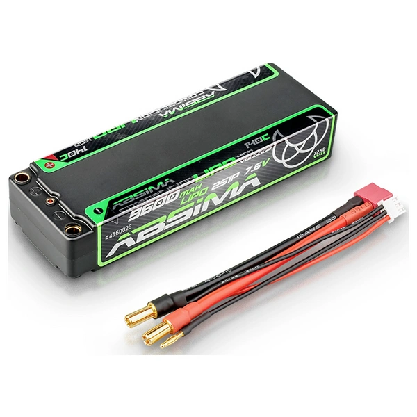 Absima Modellbau-Akkupack (LiPo) 7.6V 9600 mAh Zellen-Zahl: 2 140 C Hardcase 5 mm, T-Stecker Absima Modellbau-Akkupack (LiPo) 7.6V 9600 mAh Zellen-Zahl: 2 140 C Hardcase 5 mm, T-Stecker